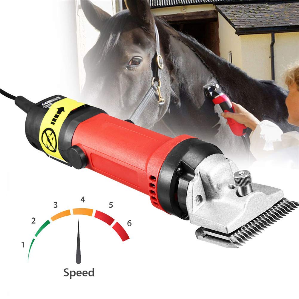 Professional 500W Heavy Duty Electric Horse Hair Clipper - 6-Speed Adjustable Low Vibration Equine Shears for Grooming Horses, Pets & Livestock - Perfect for Stable, Farm & Show Preparation
