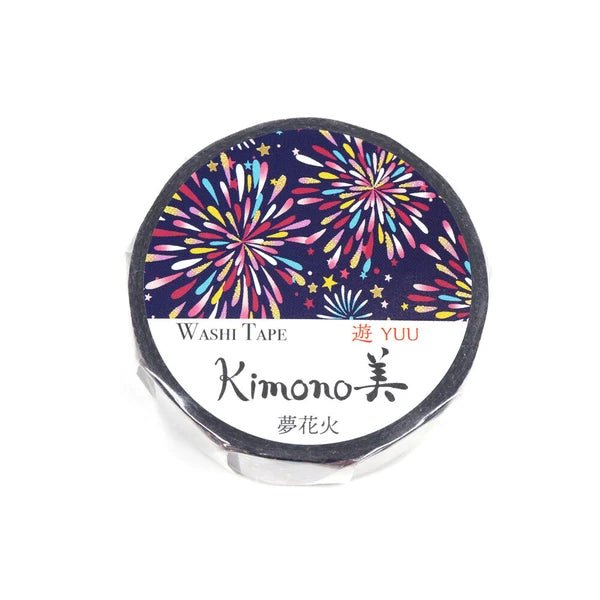Kimono Beauty Dream Fire Works / Kamiiso - Elegant Japanese Kimono Robe for Women, Perfect for Spa, Yoga, and Relaxation at Home