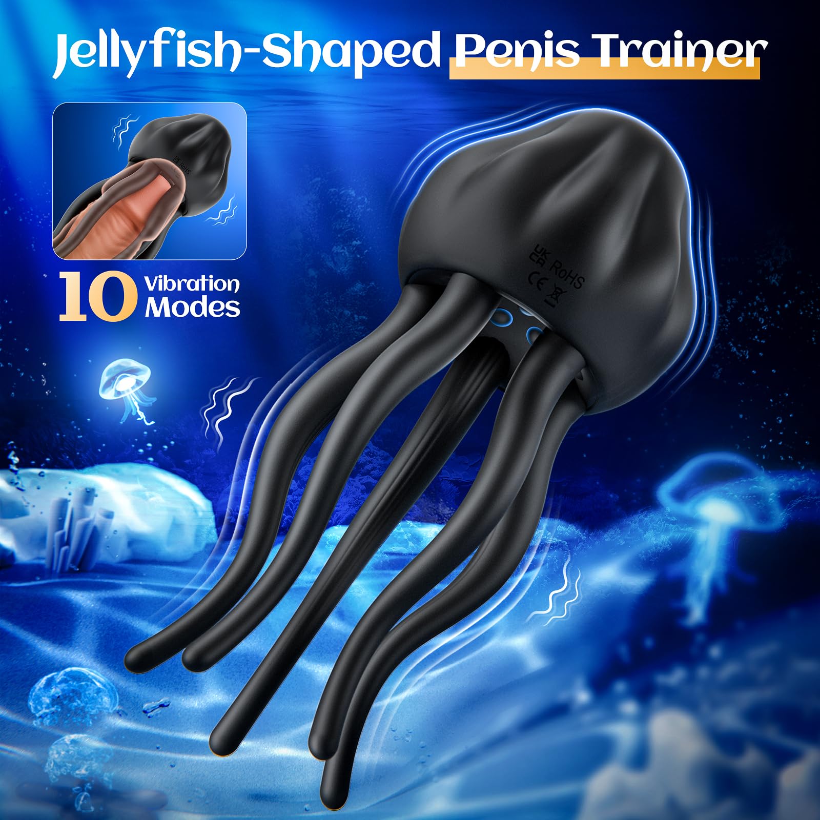 Premium Male Sex Toys - EINSEO Penis Vibrator with 10 Vibration Modes, Masturbation Sleeve for Men | Realistic Stroker for Penis, Clit & Nipple Stimulation | Adult Toy for Solo Play & Couples (Great for Spicing Up Relationships & Enhancing Intimacy)