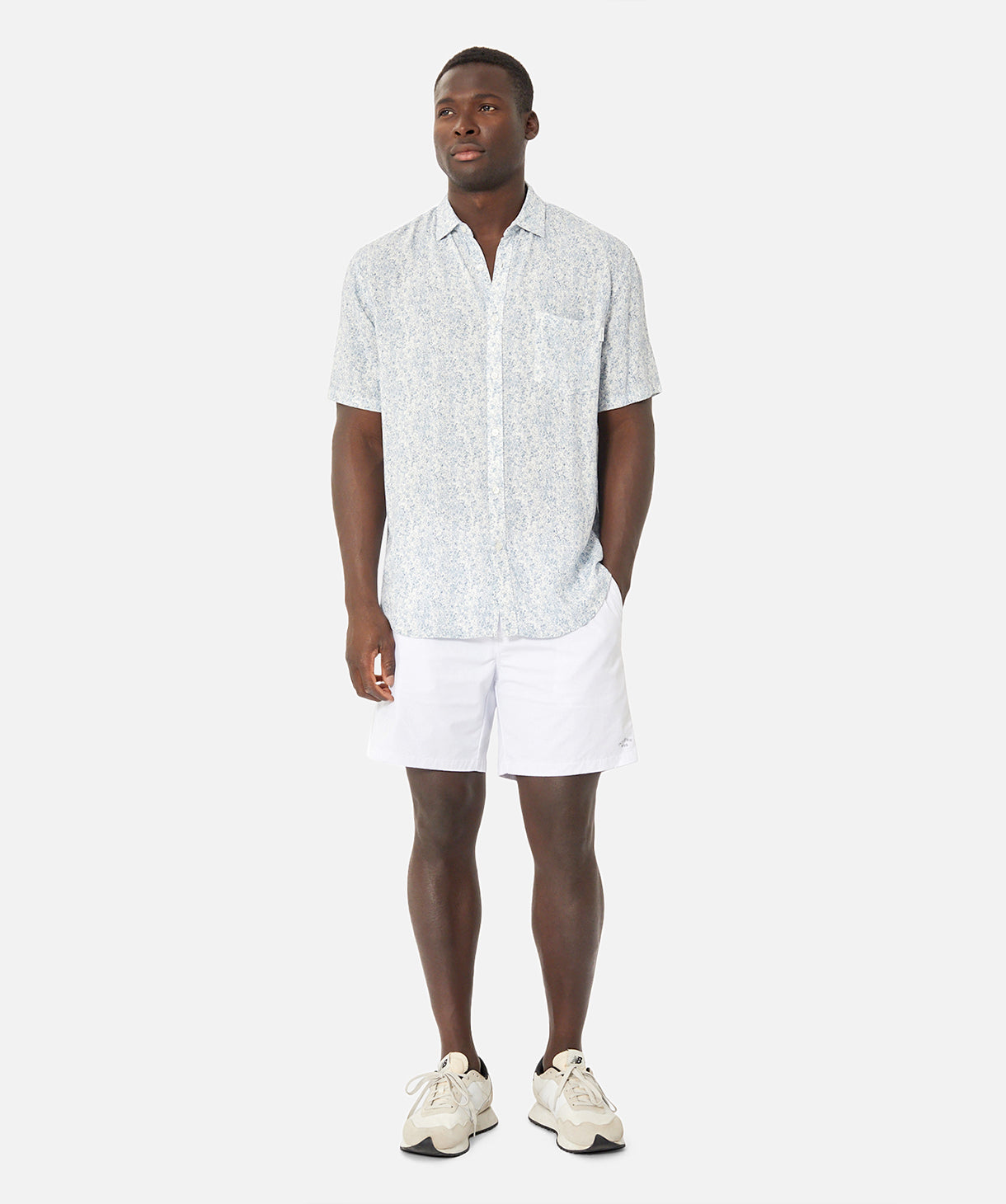 Maraca Short Sleeve Shirt for Men - White & Blue Striped Casual Button Down Shirt | Perfect for Summer Outfits, Beach Vacations & Casual Fridays