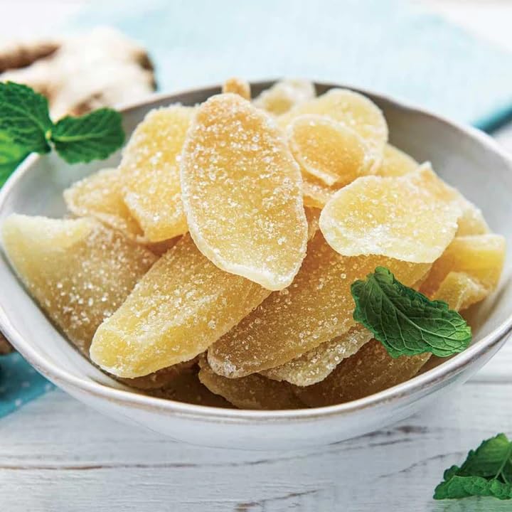 Premium Dried Crystallized Ginger Slices - 2lb Resealable Bag | Natural Candied Ginger for Baking, Cooking & Healthy Snacking | Perfect for Tea, Trail Mix & Gift Giving