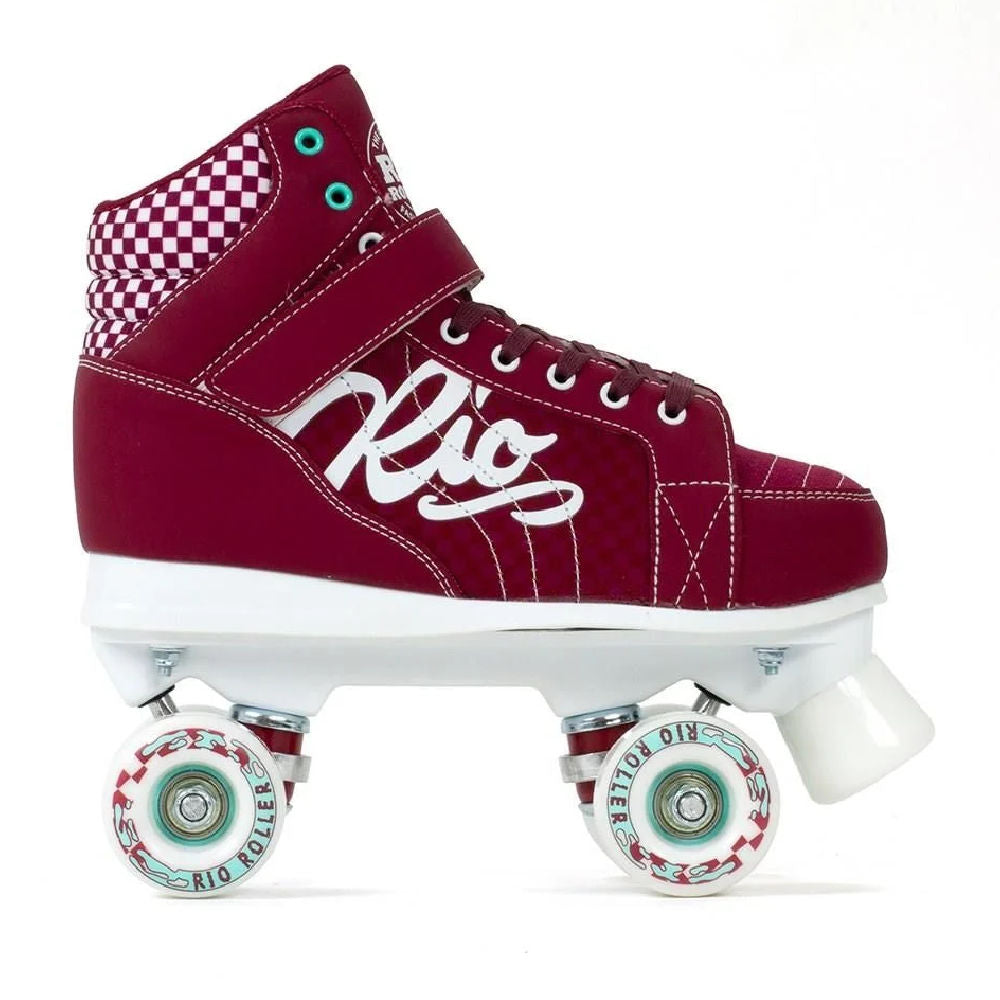 Rio Mayhem II Red Roller Skates - Women's Adjustable Quad Skates for Outdoor & Indoor Skating, Rink, Fitness & Roller Derby
