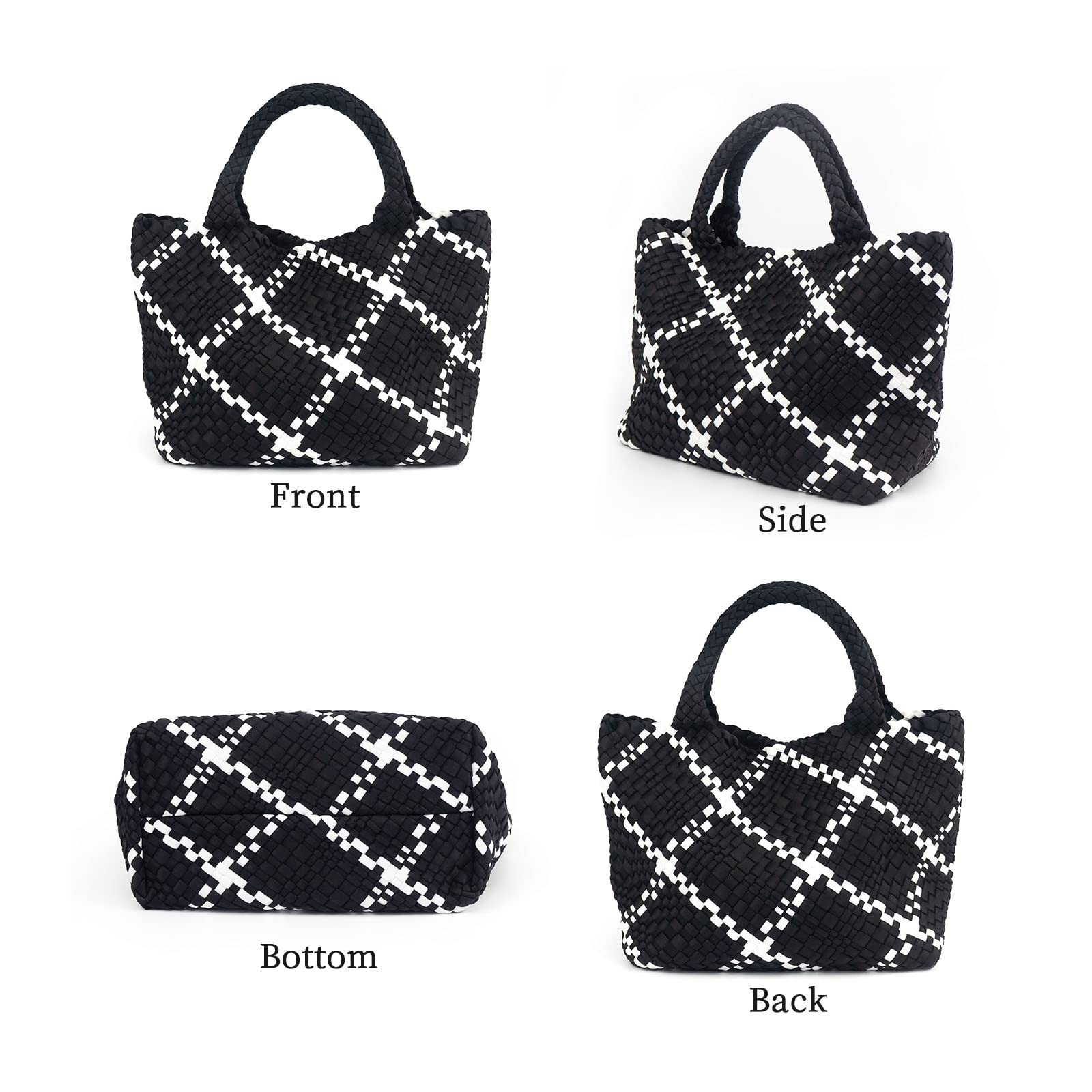 ORAD Women's Large Neoprene Tote Bag - Stylish Woven Handbag with Roomy Shoulder Strap for Beach, Gym, Travel & Work | Perfect for Yoga, Shopping & Daily Commute