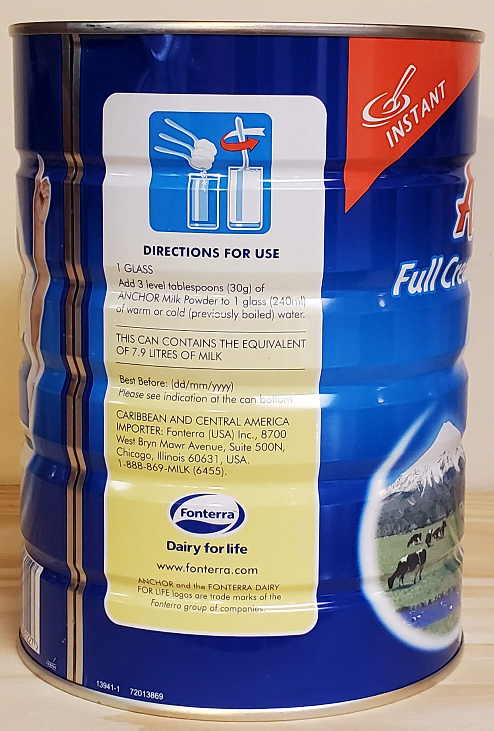 Anchor Full Cream Milk Powder - 900g (2lb) | Rich & Creamy for Baking, Coffee, Tea & Smoothies | Premium Dairy Powder for Home & Professional Use