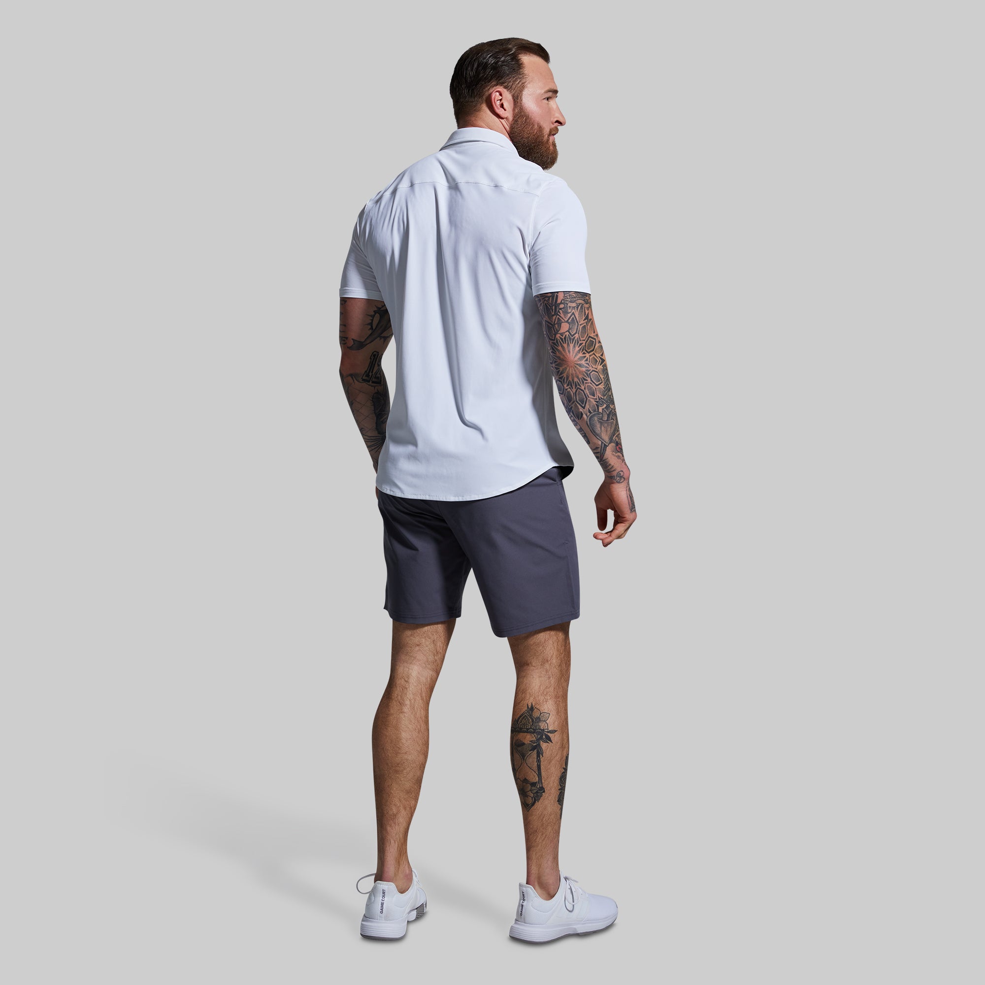 Men's White Short Sleeve Network T-Shirt - Comfortable Cotton Crew Neck Tee for Casual Wear, Gym & Everyday Outfits