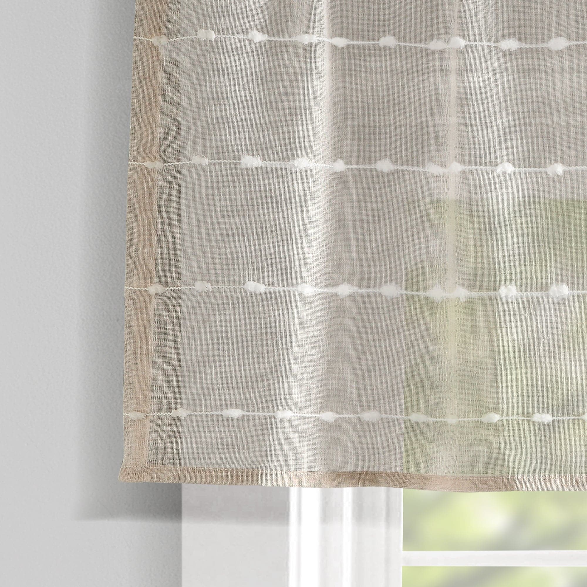 Farmhouse Style Textured Sheer Window Valance - Rustic Curtain Top for Living Room, Bedroom & Kitchen Decor
