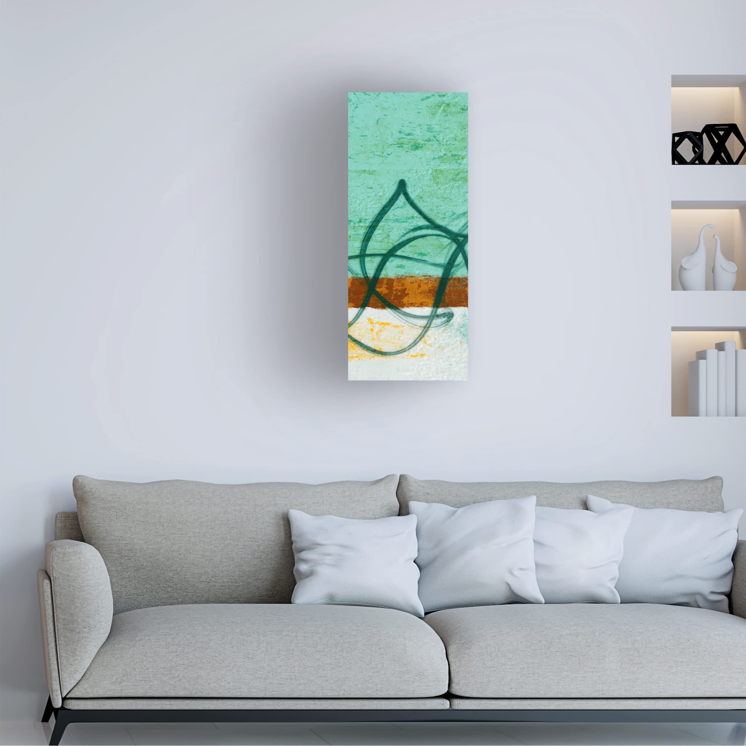 Trademark Fine Art 'Flowing Along II' Canvas Wall Art by Alonzo Saunders - Modern Abstract Painting for Living Room, Bedroom & Office Decor