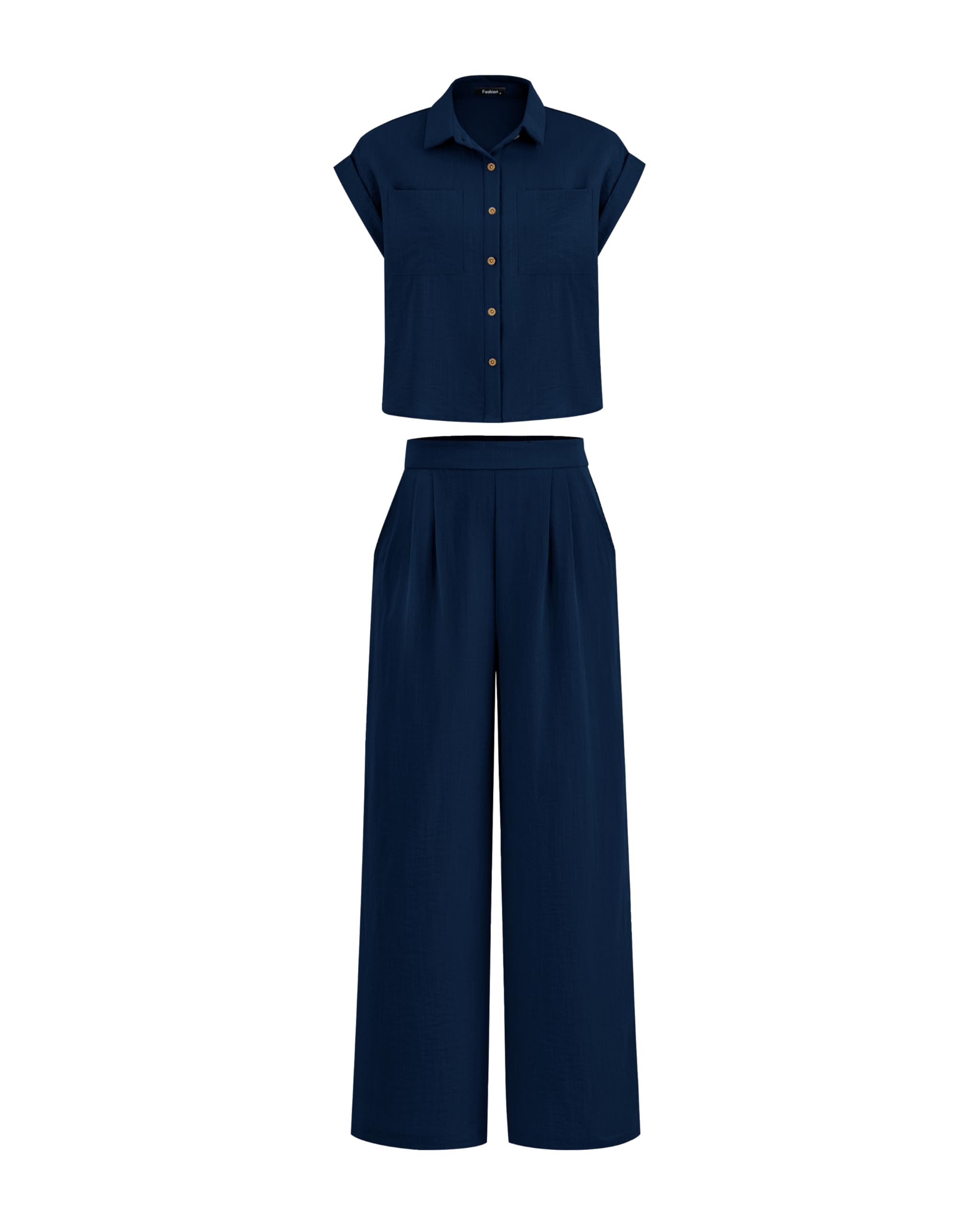 PRETTYGARDEN Women's 2-Piece Summer Outfit Set - Cap Sleeve Top & Palazzo Pants for Casual, Vacation & Travel | Dressy Lounge Wear for Beach, Brunch & Date Nights