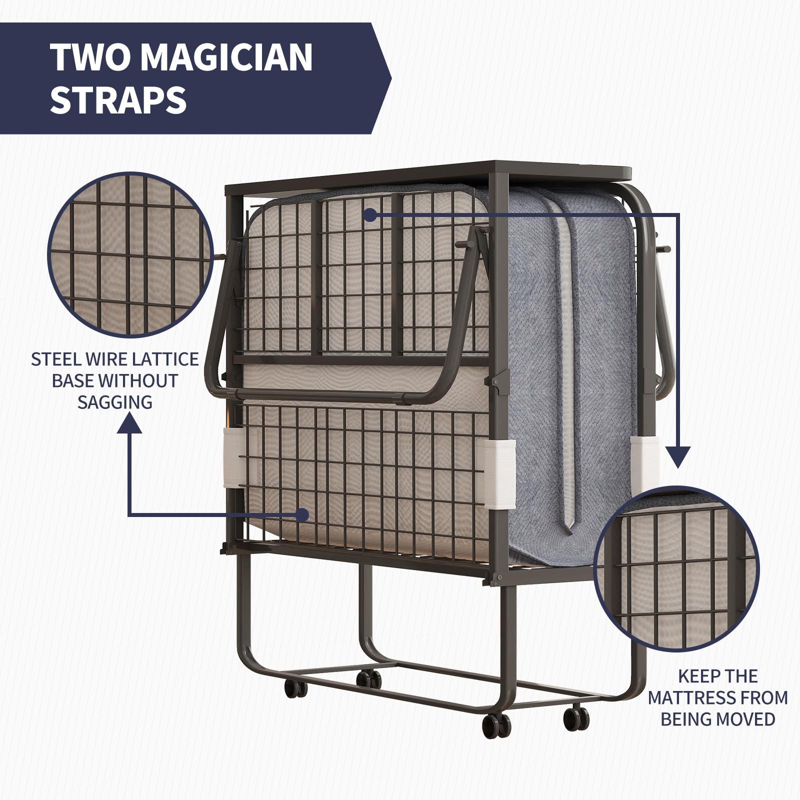 Upgraded Folding Bed for Adults - Full Size 75