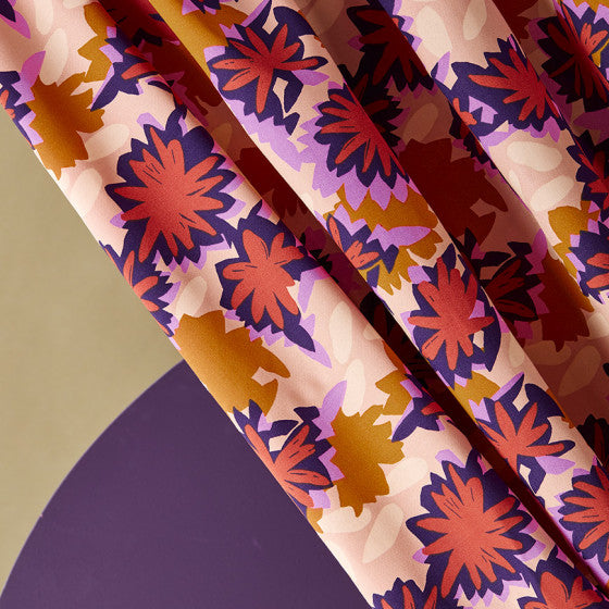 Eco-Friendly Viscose Fabric with Lenzing™ EcoVero™ Fibers - Atelier Brunette Waterlily Maple - Perfect for Dresses, Blouses & Sustainable Fashion Projects