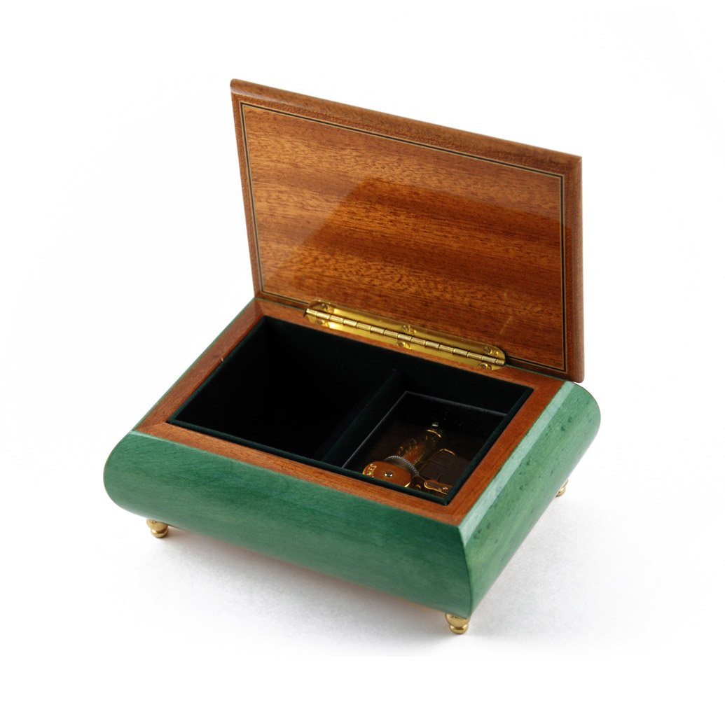 Collectible Football Sports Theme Wood Inlay Musical Jewelry Box - 30 Note Moon River Melody - Perfect Gift for Sports Fans & Music Lovers (Birthday, Anniversary, Valentine's Day)