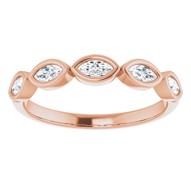 0.50 Carat Marquise Cut Diamond Bezel Set Wedding Band - Elegant Engagement Ring for Women, Perfect for Proposals, Anniversaries & Special Occasions