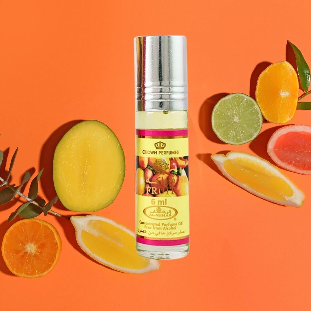 Al-Rehab Crown Perfumes Fruit Scented Perfume Oil - 6ml (0.2 oz) Roll-On Fragrance for Women, Long-Lasting Essential Oil for Daily Wear, Date Nights & Special Occasions