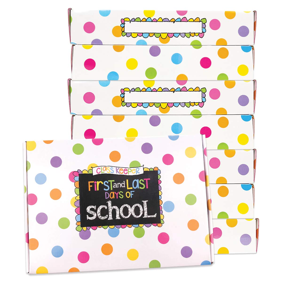 Denise Albright Class Keeper School Memory Book - Set of 8 Pastel Dot Binders for Preserving Kids' School Memories from Preschool to College | Photo Pages & Storage Pockets | Perfect for Scrapbooking, Graduation Gifts, and Family Keepsakes