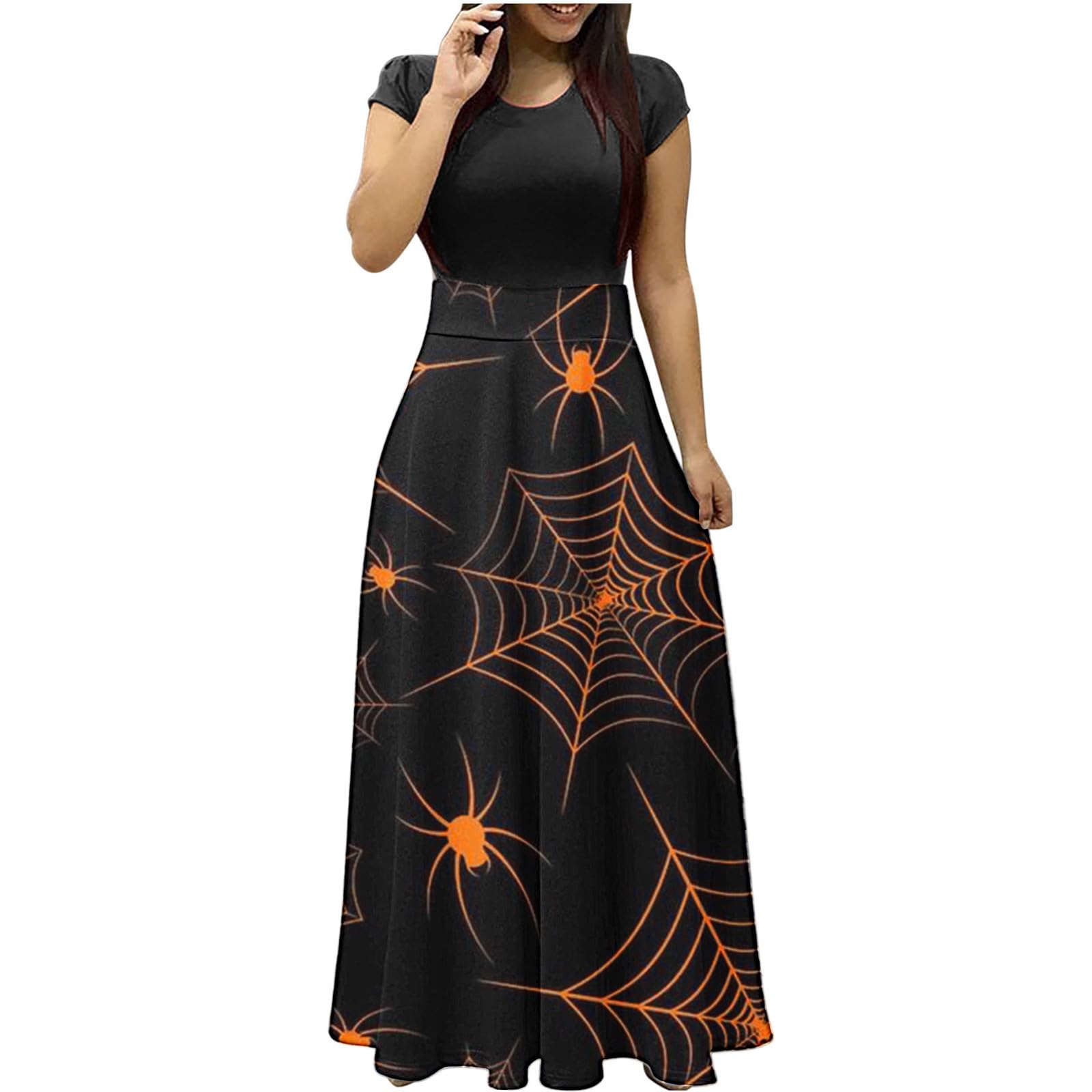 Yihaojia Women's Short Sleeve Maxi Dress - Lightweight Summer Sundress for Beach, Party & Casual Wear | All-Weather Comfort | Prime Day Deal