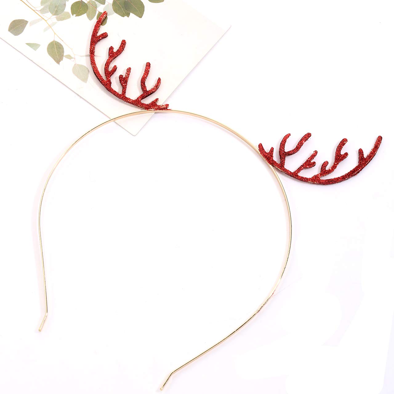 Festive Christmas Reindeer Antler Headbands for Women - Crystal Embellished Hair Hoop, Merry Xmas Hair Accessories Gift for Holiday Parties & Family Gatherings