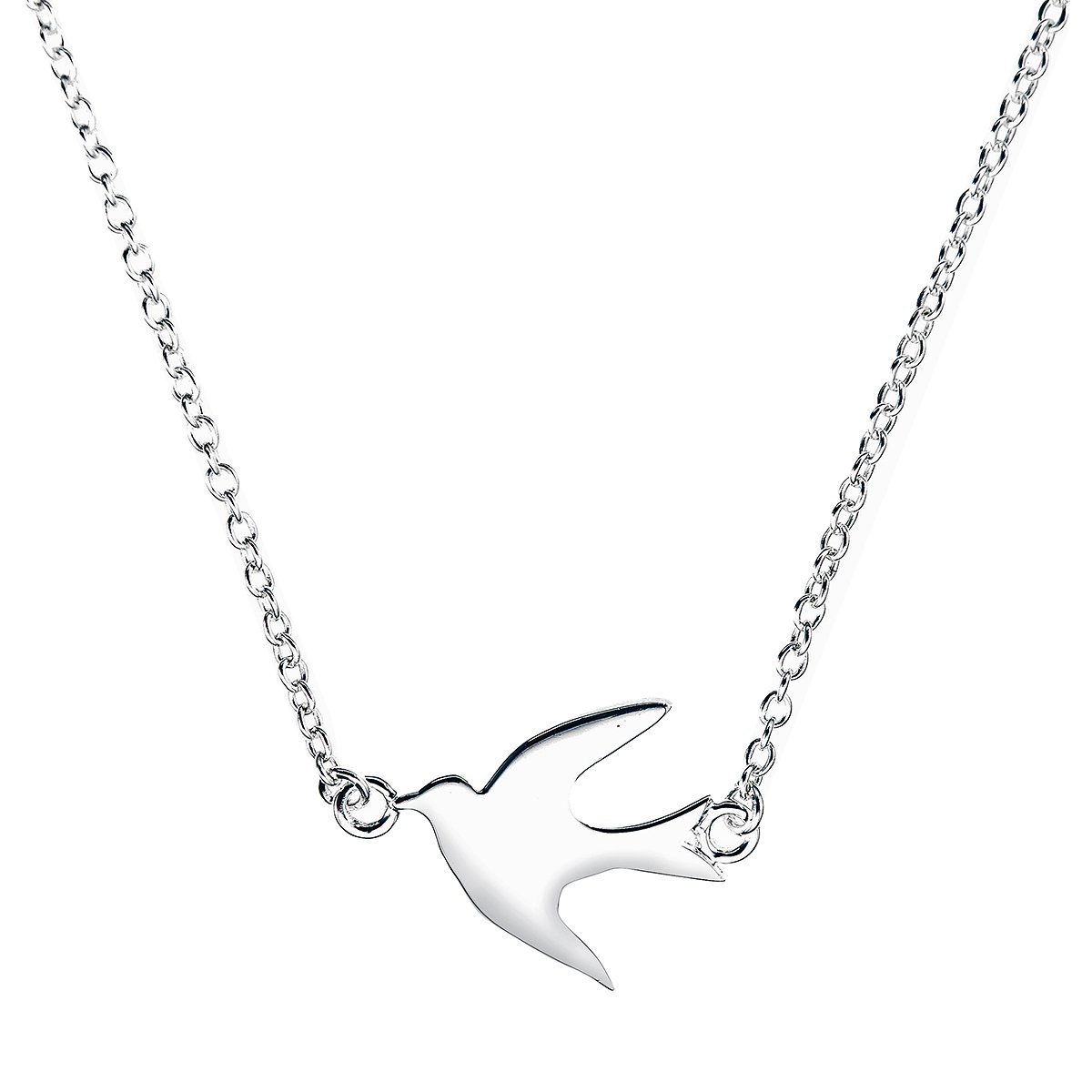 Sterling Silver Soaring Bird Necklace 18