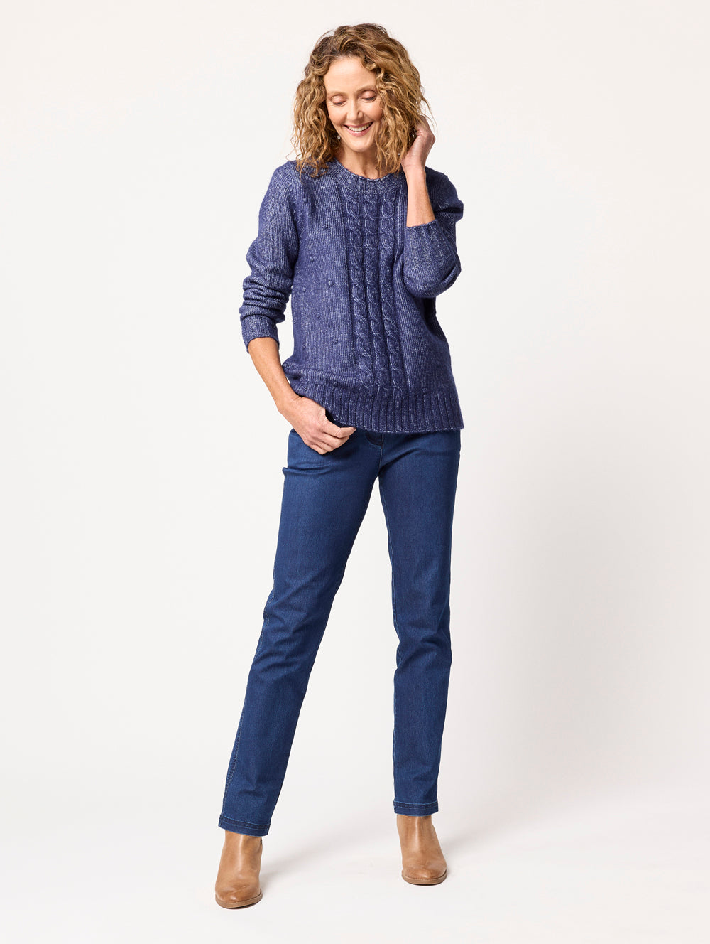 Darcie Knit Banvy142 146976 Women's Casual Sweater - Soft Comfortable Pullover for Fall & Winter - Perfect for Office, Travel, and Daily Wear