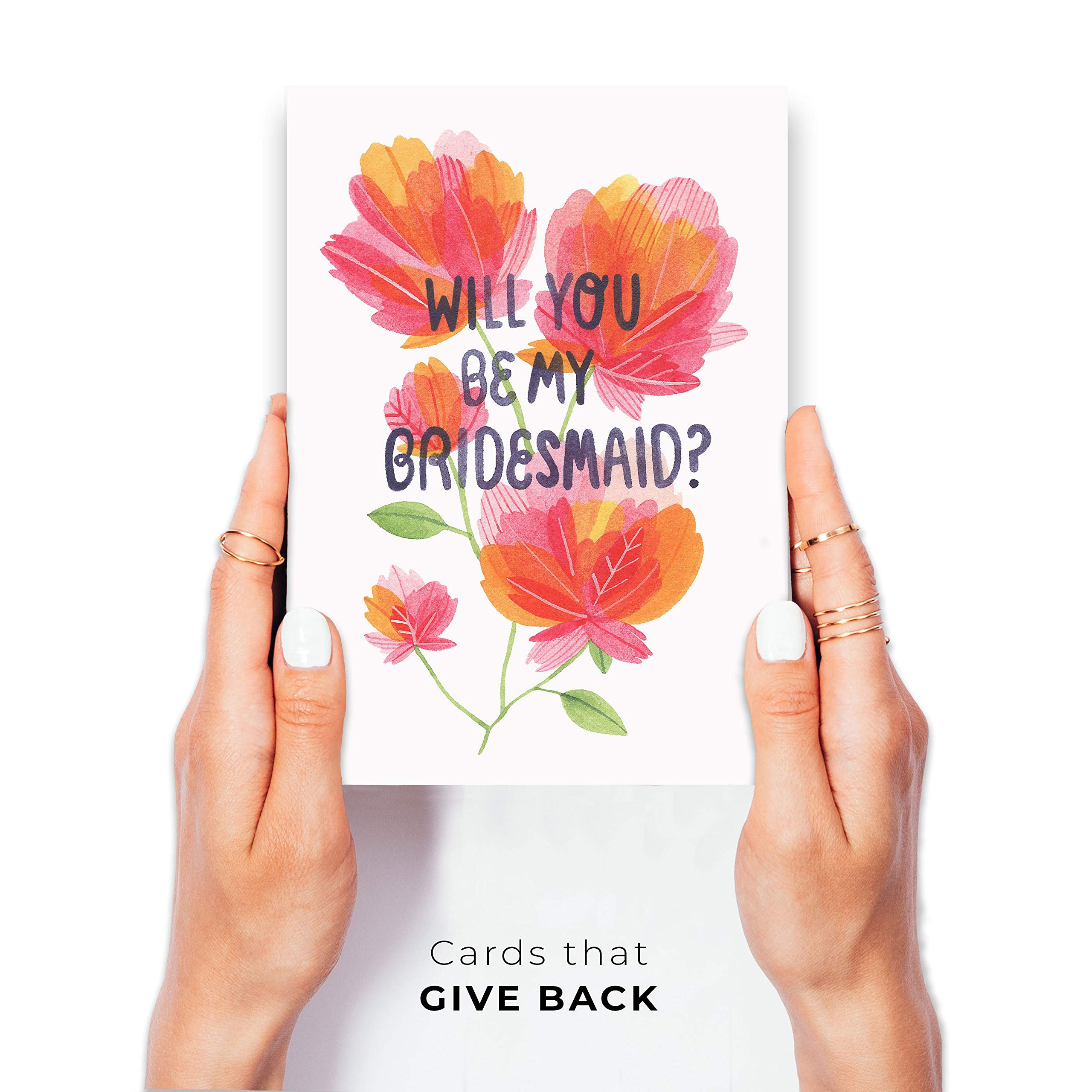 Wunderkid 'Will You Be My Bridesmaid?' Card - Floral Wedding Proposal Invitation with Blank Interior (1 Single Card) | Perfect for Asking Bridesmaids, Wedding Party Proposals & Special Occasions