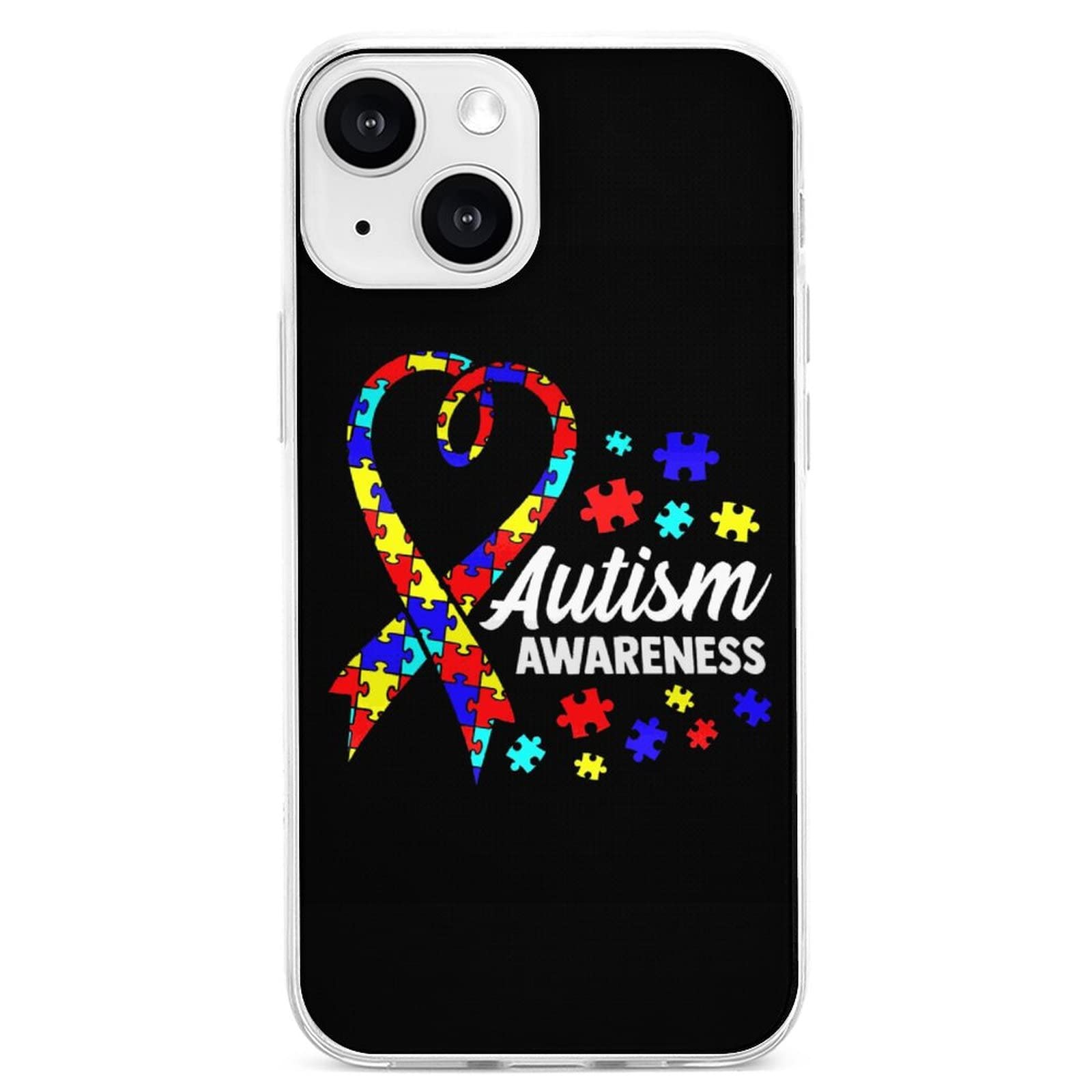 Autism Awareness Ribbon iPhone 13 Case - Shockproof TPU Protective Cover for iPhone 13 Pro Max/Pro/Mini - Show Support for Autism Awareness Month & Daily Use