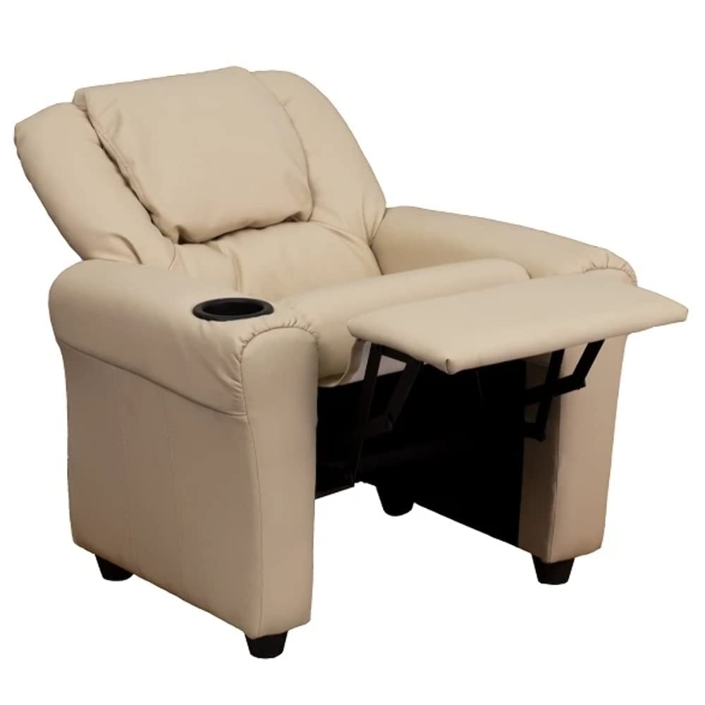 Personalized Kids Recliner Chair with Cup Holder & Headrest - Custom Name Embroidery - Perfect for Playroom, Bedroom & Movie Nights