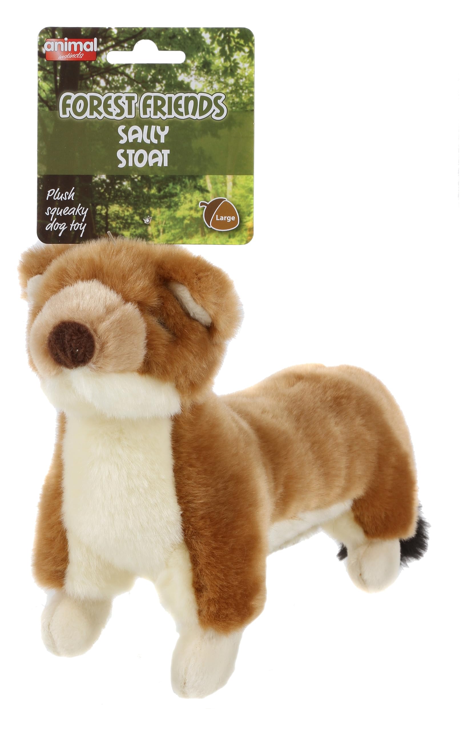 Sally Stoat Plush Squeaky Dog Toy - Soft Cuddly Stuffed Animal for Small & Medium Dogs - Perfect for Playtime, Training & Cuddling