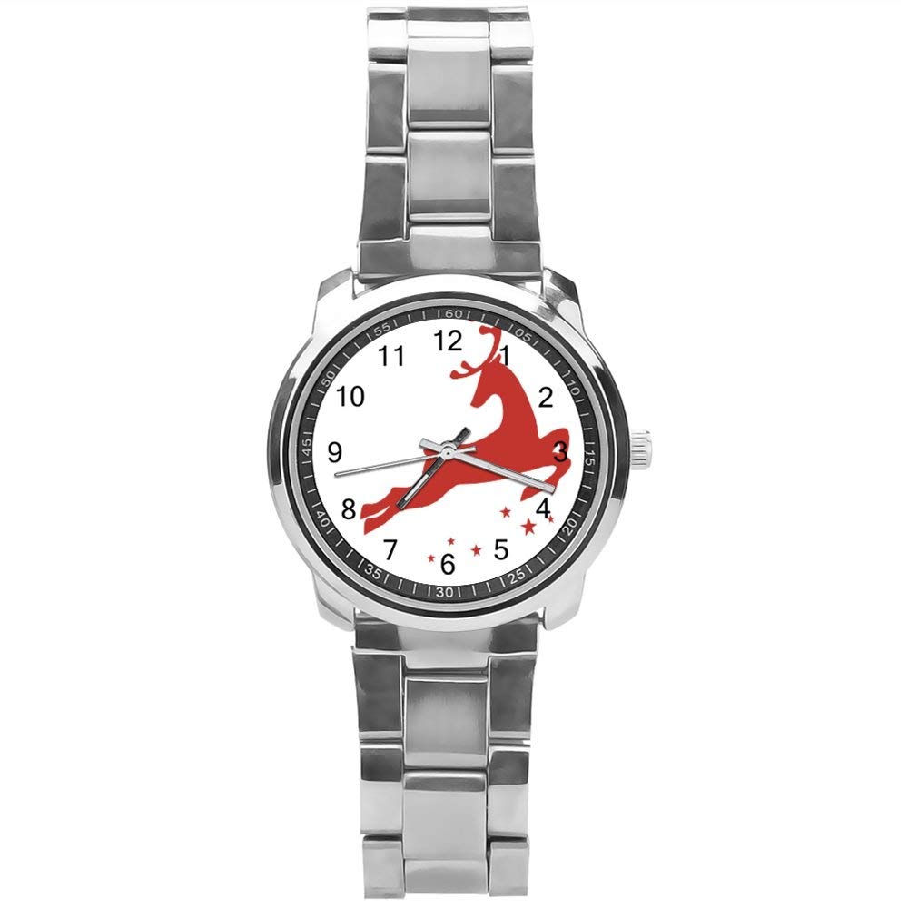 Yolocal Deer Watch for Boys - Analog Stainless Steel Strap Wristwatch - Perfect for School, Outdoor Adventures & Everyday Wear