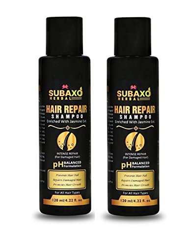 SUBAXO Herbal Hair Repair Shampoo - Damaged Hair Treatment & Growth Stimulator (120ml x 2 Pack) | For Dry, Brittle Hair & Scalp Care | Daily Use for Stronger, Healthier Locks