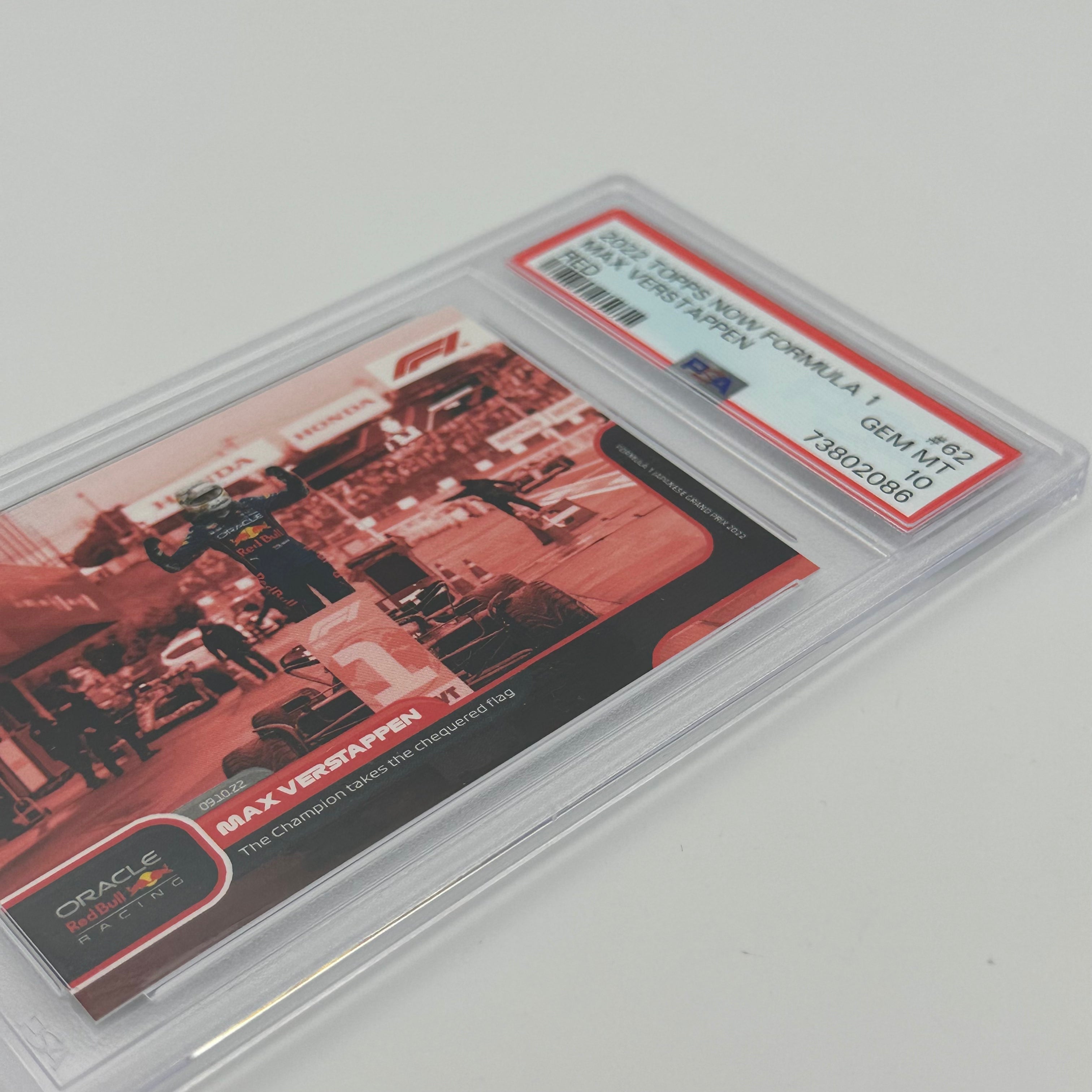 PSA 10 Graded 2023 Max Verstappen #62 Red Parallel 23/99 - Rare F1 Trading Card for Collectors & Sports Memorabilia Enthusiasts
