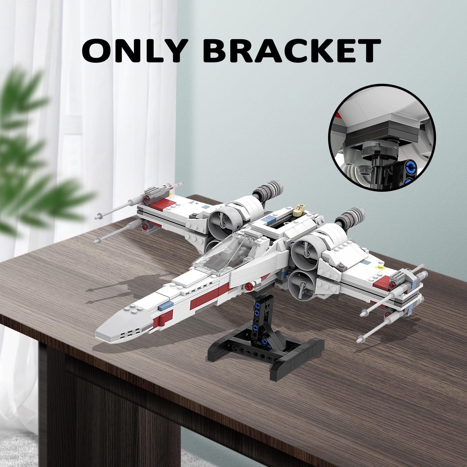 Lego Star Wars X-Wing 75301 & Mando N-1 Fighter 75325 & TIE Bomber 75347 Display Stand - 50PCs Multifunctional Building Blocks Toy Holder for Adults & Kids | Perfect for Showcase, Collection & Play