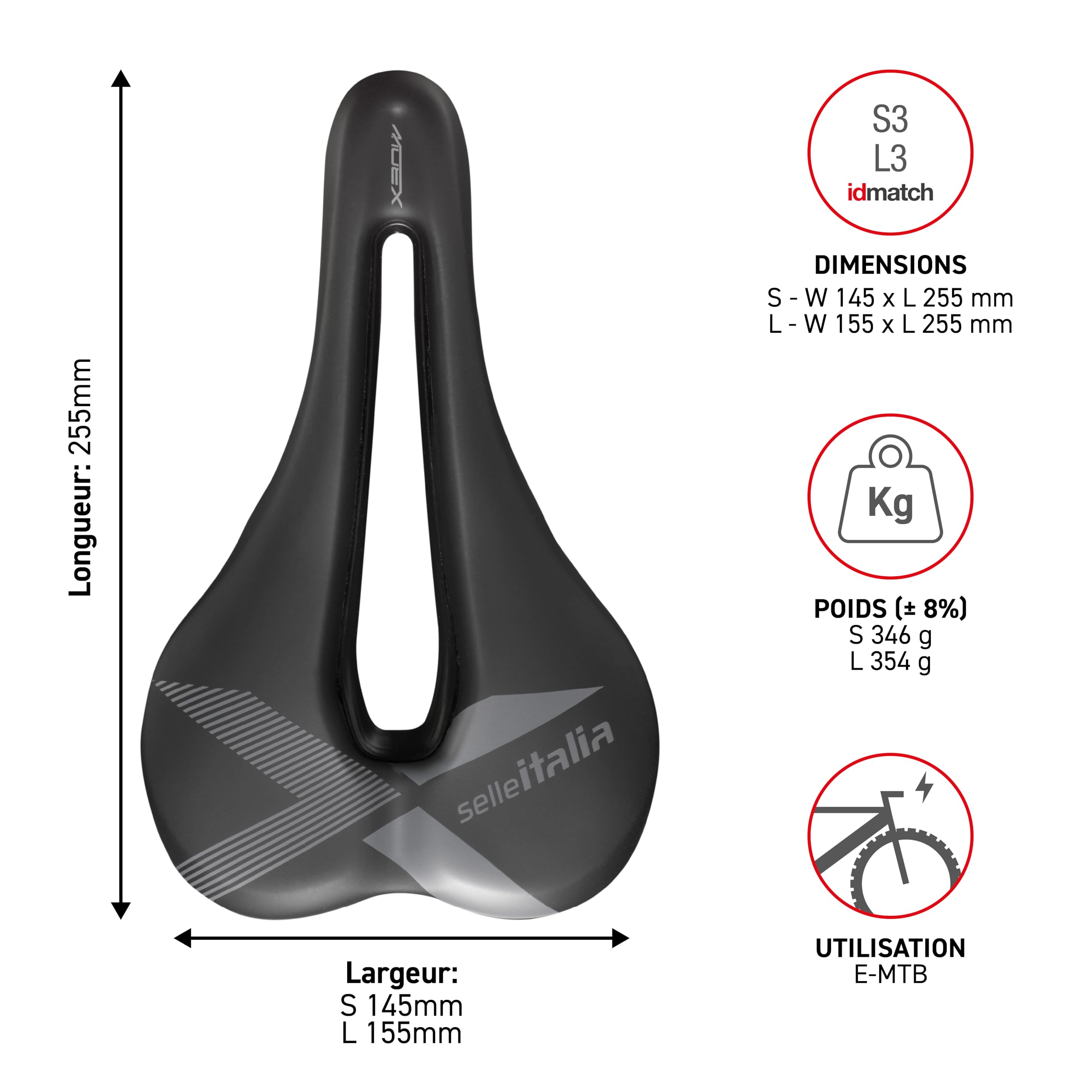 Selle Italia X-Bow Superflow Bike Saddle - Lightweight Alloy FeC Frame, Anatomical Cutout for Enduro, E-Bike & E-Mountain Bike | Perfect for Trail Riding & Off-Road Cycling