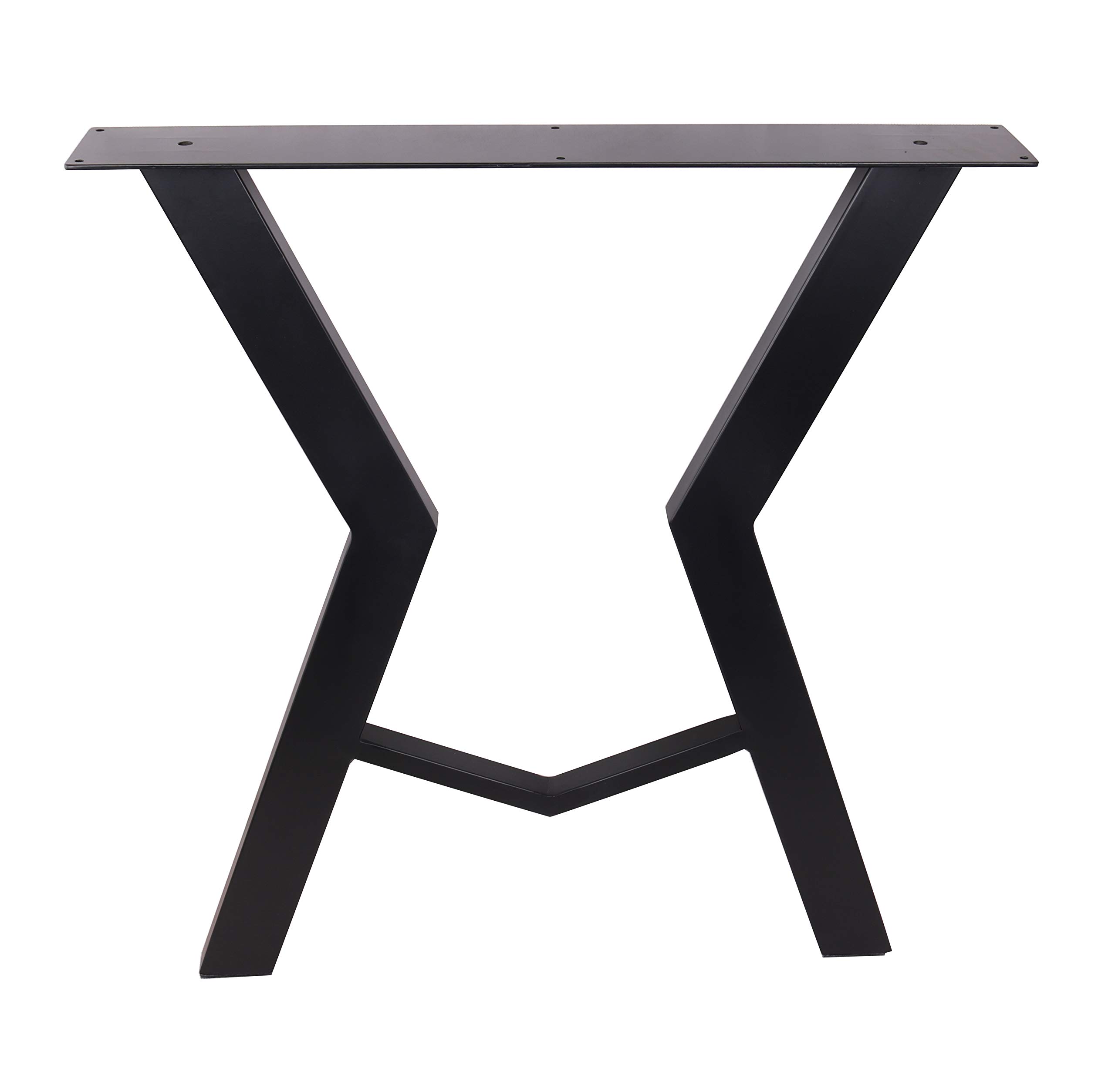 2 Pack Black Steel Dining Table Legs - Heavy Duty Industrial Style for Office Desk, Computer Workstation & Kitchen Furniture - Modern Home & Commercial Use