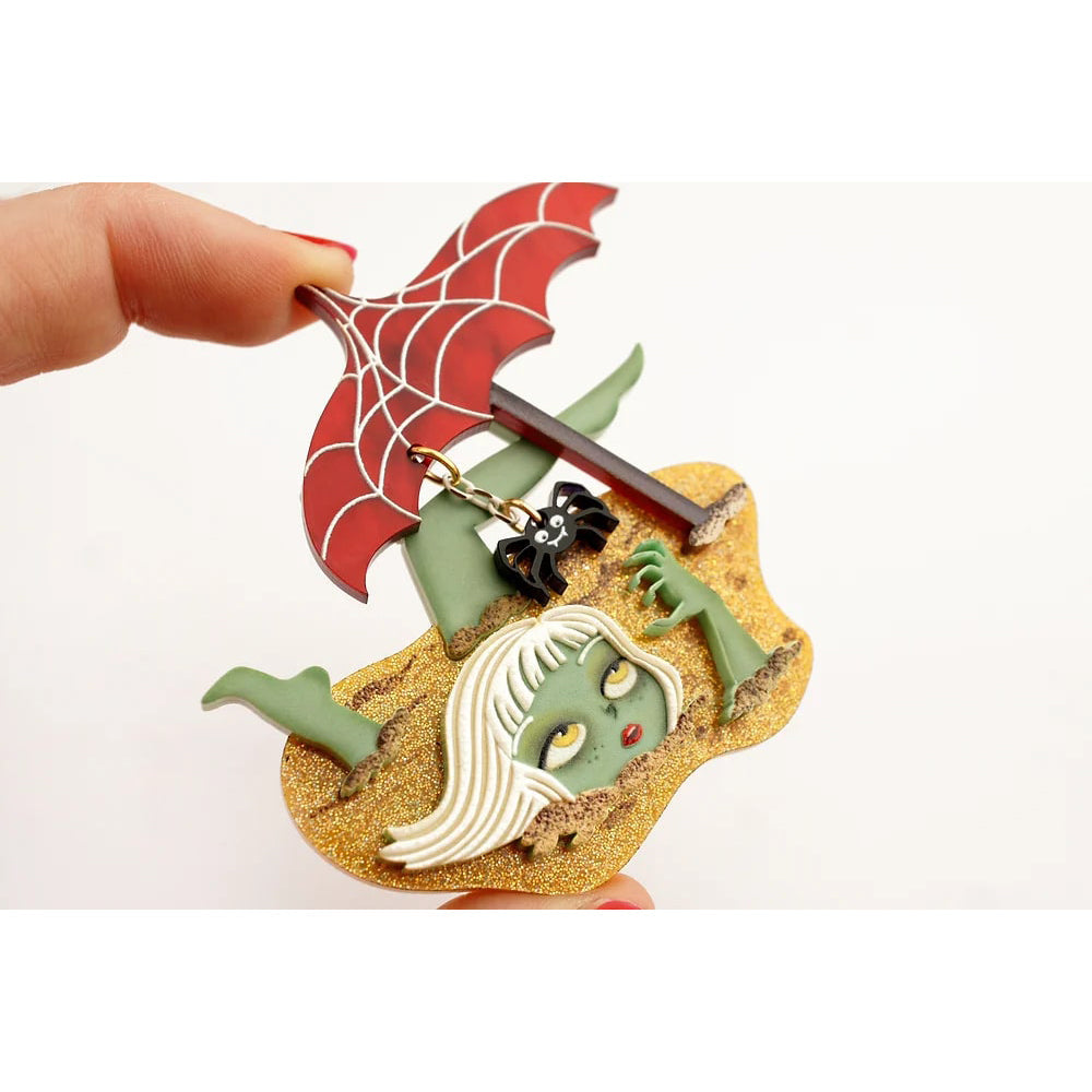 Laliblue Gothic Zombie Brooch - Unique Handmade Buried Zombie Pin for Women, Men - Perfect for Halloween Costumes, Gothic Fashion, and Punk Accessories