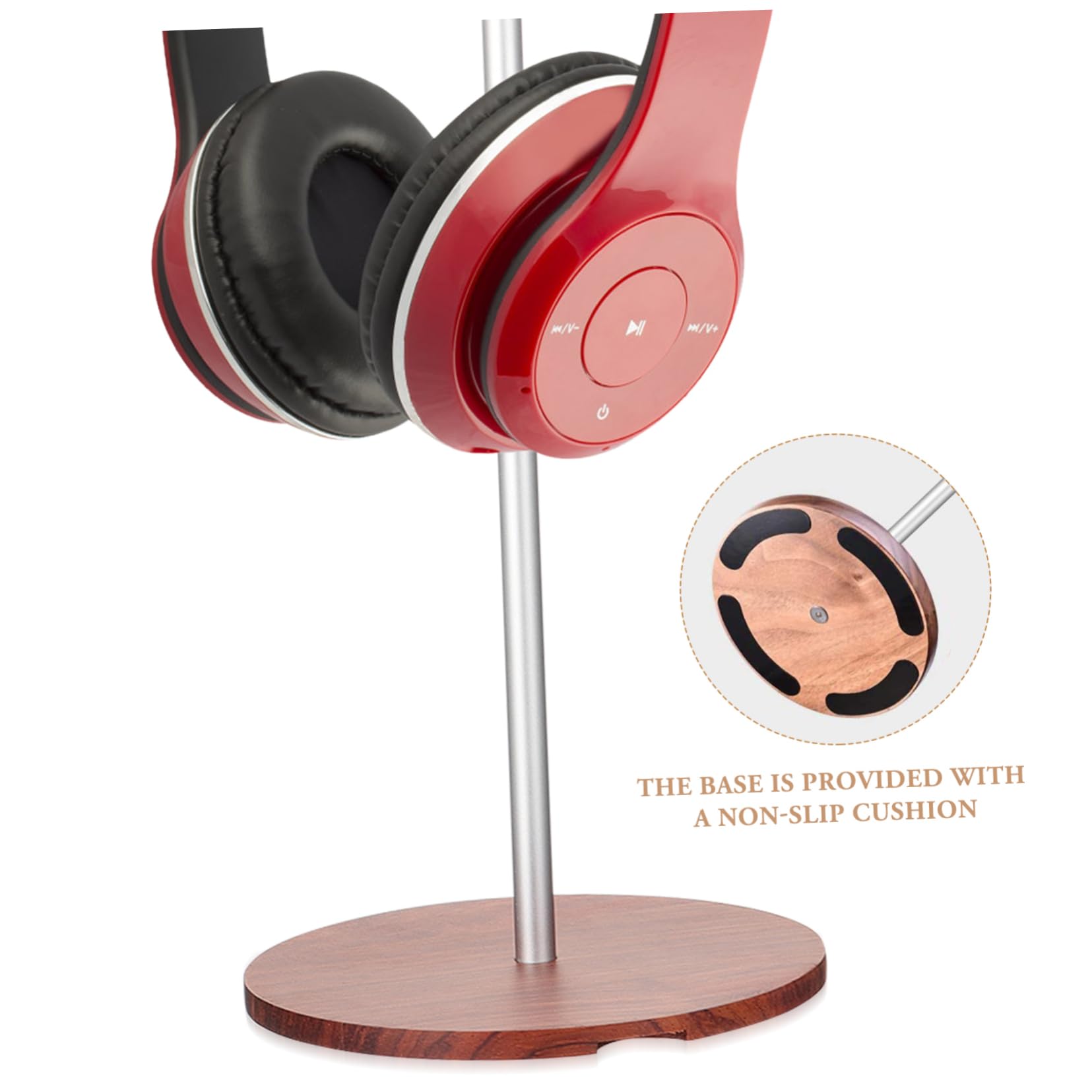 Premium Solid Wood Headphone Stand Holder - Universal Headset & Monitor Stand for Gaming, Office, and Home Decor - Durable & Stylish Headphone Organizer for Desk, Studio, and Workspace