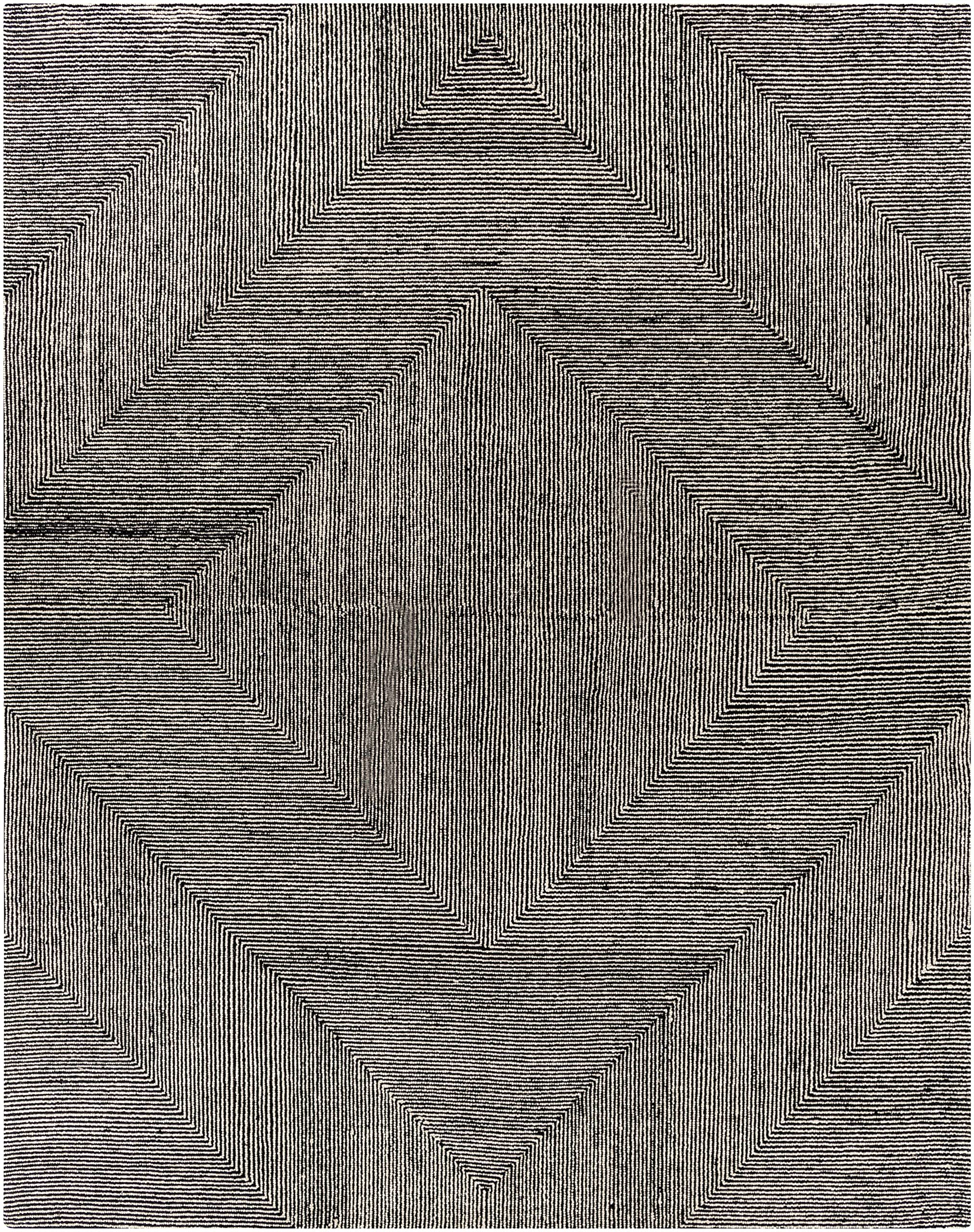 Modern Hauteloom Conshohocken Wool Area Rug 8' x 10' - Soft Black & Beige Living Room & Bedroom Rug - Perfect for Cozy Home Decor & High-Traffic Areas