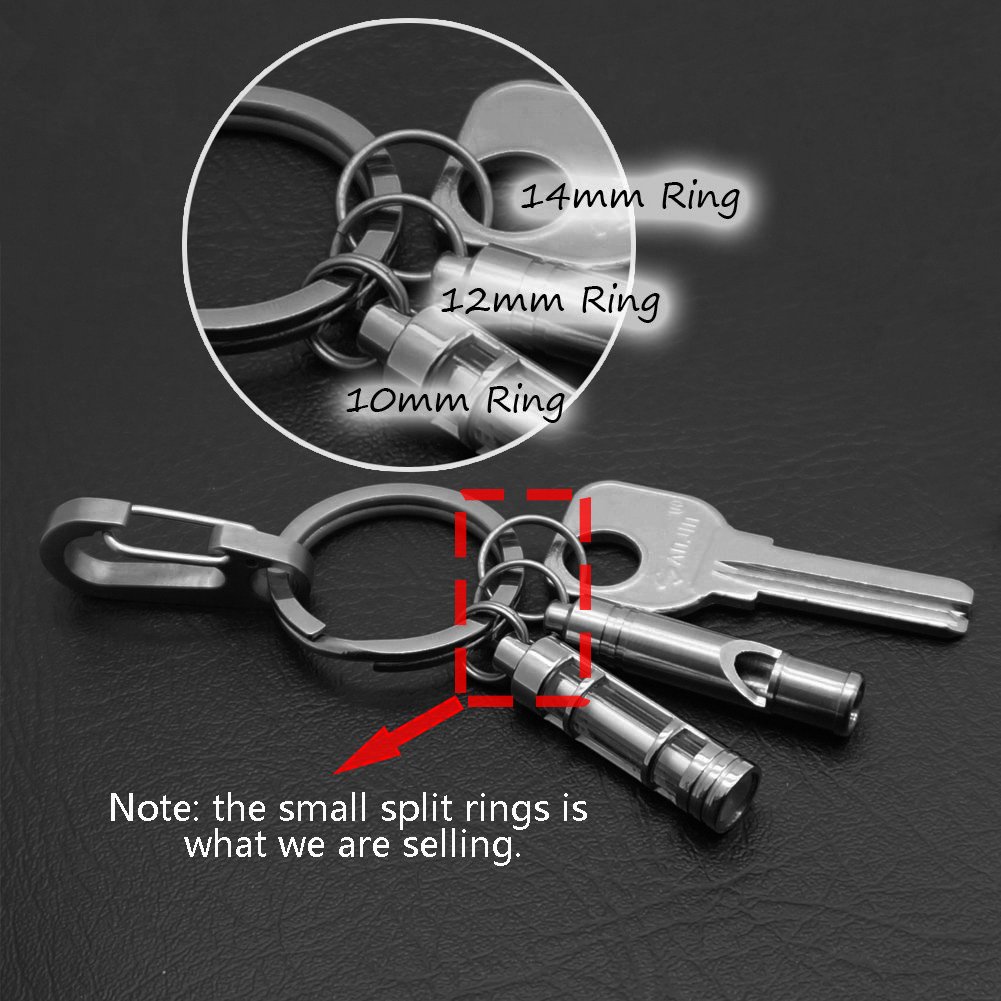 Titanium Split Key Rings 10mm (10-Pack) for Keys & Tools