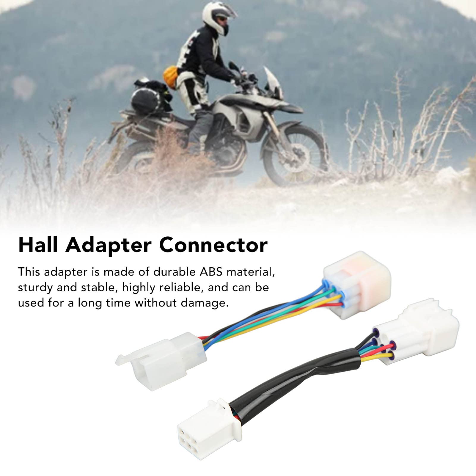 Qiilu Electric Motorcycle Hall Sensor Adapter 2PCS - IP67 Waterproof High Efficiency Controller Adapter for E-Bike & Scooter - Perfect for Off-Road Riding and Urban Commuting