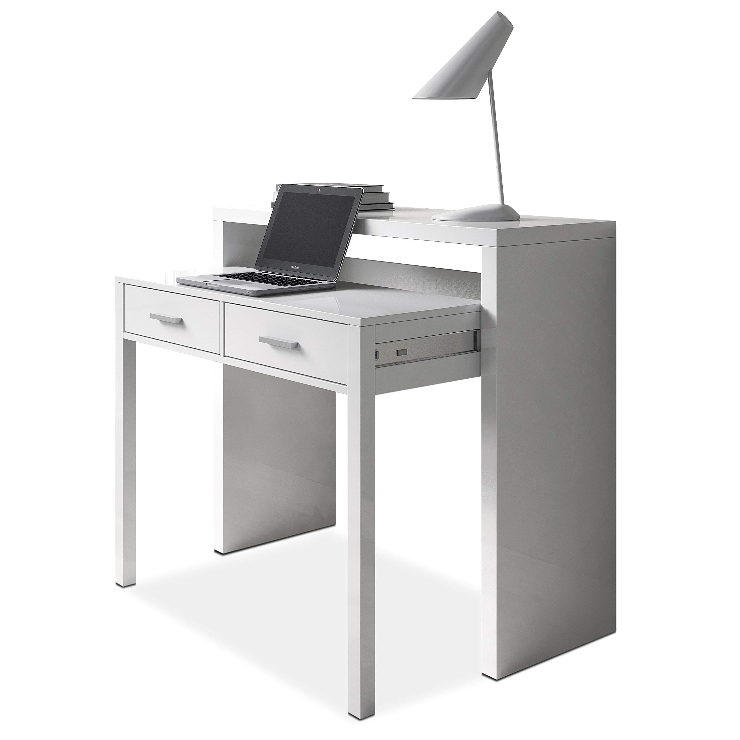 Expandable White Artik Study Desk - 38.6