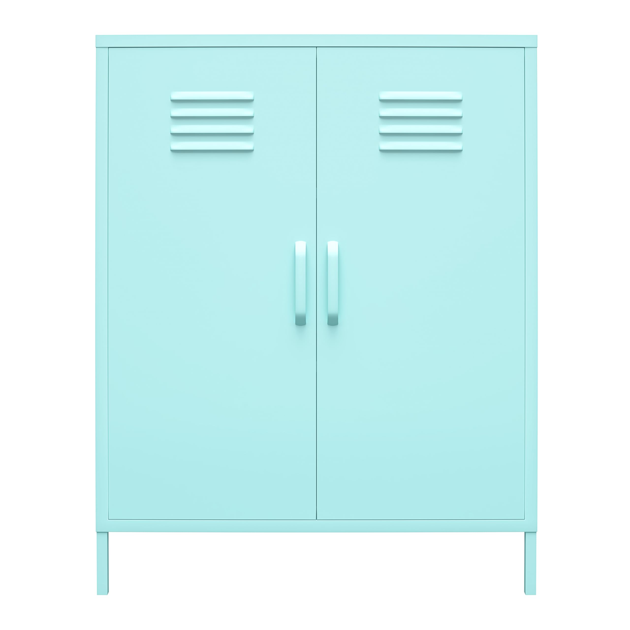 Novogratz Cache 2-Door Metal Locker Storage Cabinet in Mint Green - Perfect for Home, Office, Dorm & Garage Organization