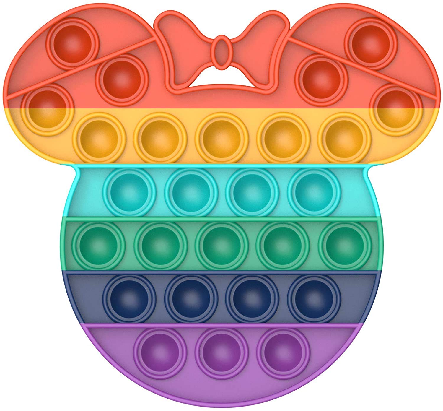 PLUSYARD Cute Rainbow Mouse Push Pop Bubble Sensory Fidget Toy - Stress Relief Silicone Autism Sensory Toy for Kids & Adults | Perfect for Anxiety Relief, Focus Aid & Classroom Fidgeting