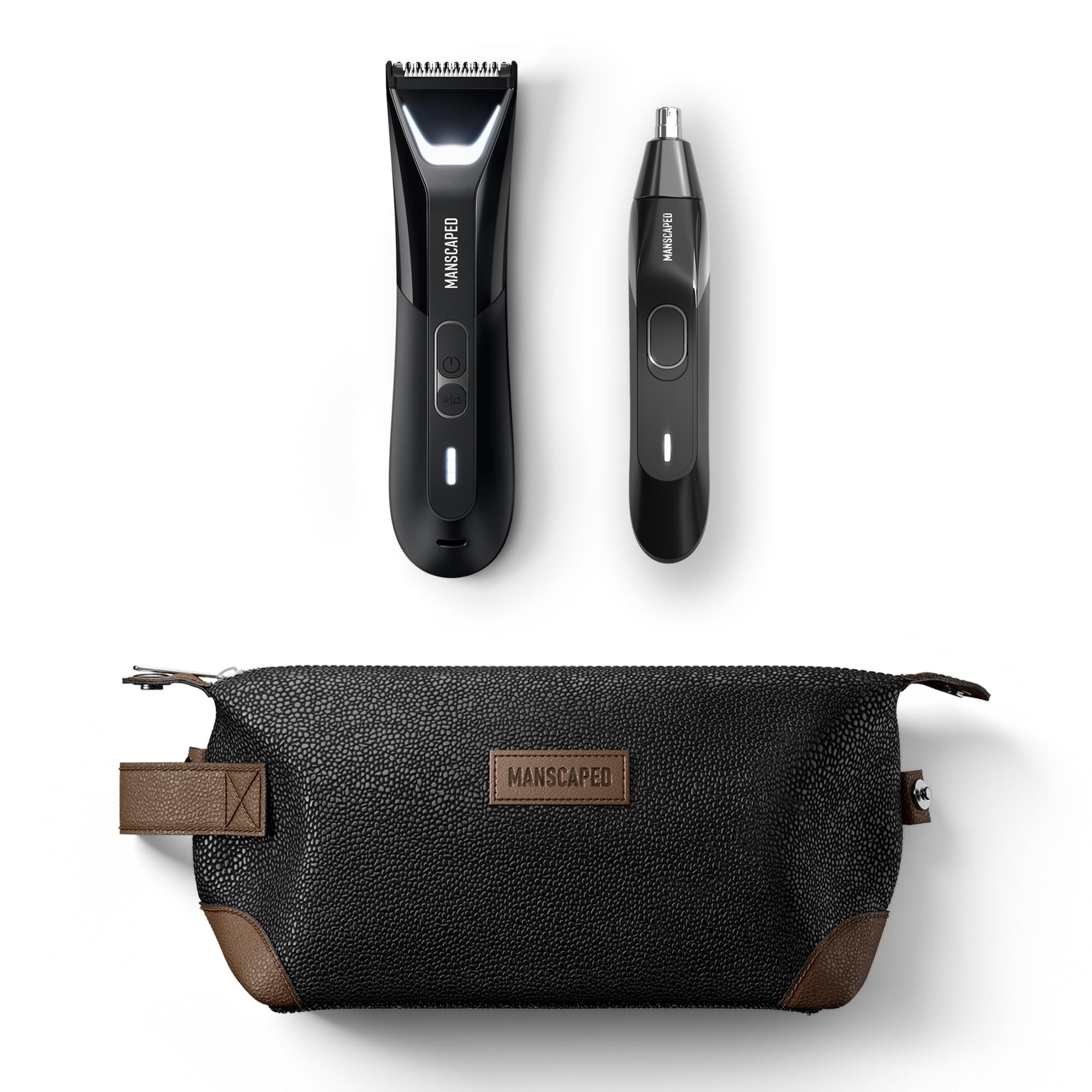 MANSCAPED® The Perfect Duo 5.0 - Lawn Mower® 5.0 ULTRA Electric Groin & Body Hair Trimmer + Weed Whacker® 2.0 Nose & Ear Hair Trimmer - Premium Grooming Kit for Men - Perfect for Travel, Gym & Home Use