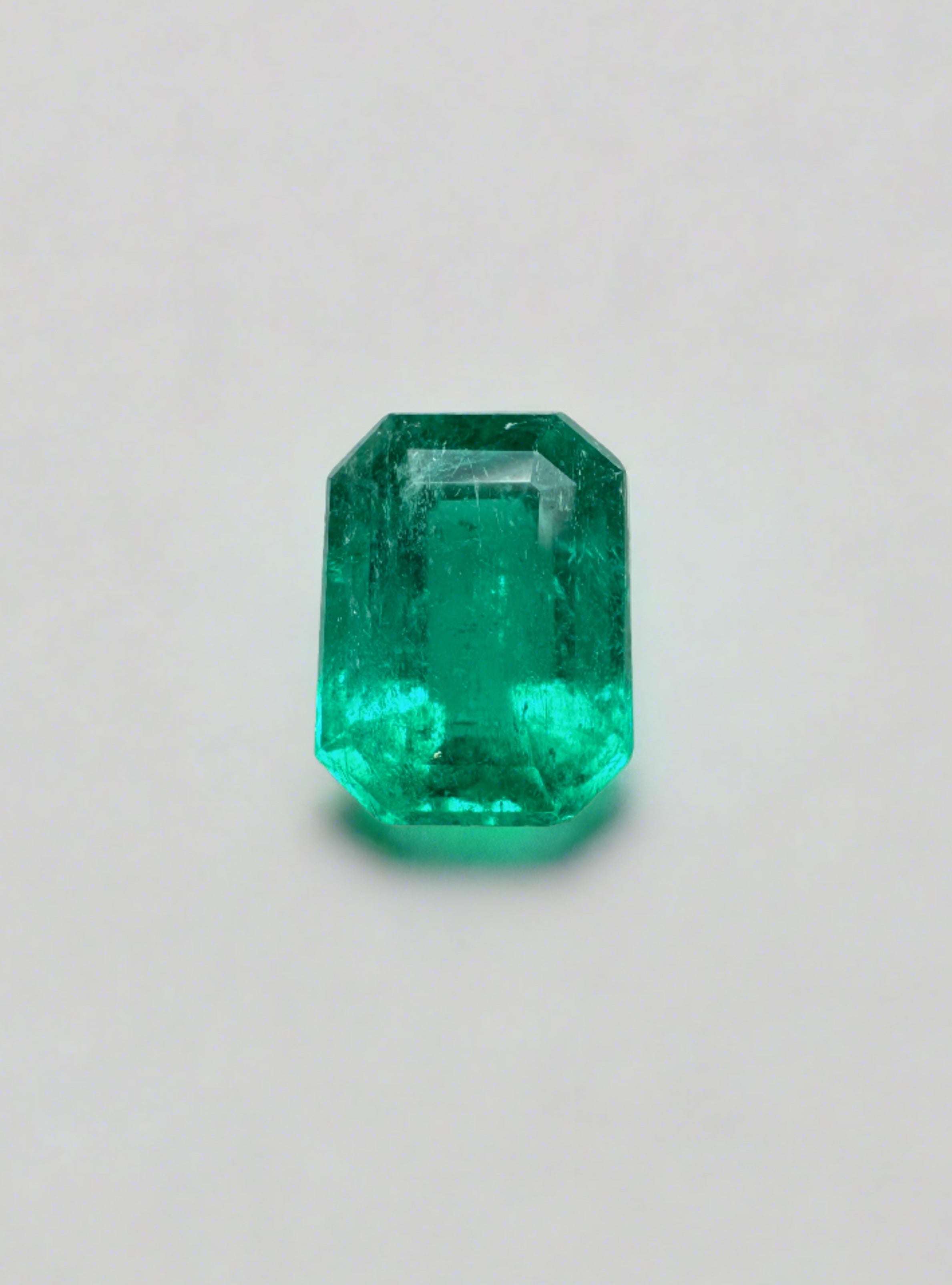 1.31 Carat 8x6mm Loose Colombian Emerald Gemstone - Emerald Cut for Jewelry Making, Engagement Rings & Fine Collections