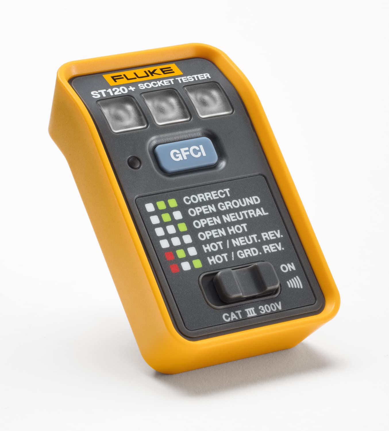 Fluke ST120+ GFCI Outlet Tester with Audible Alarm - Essential Electrical Safety Tool for Home & Professional Use