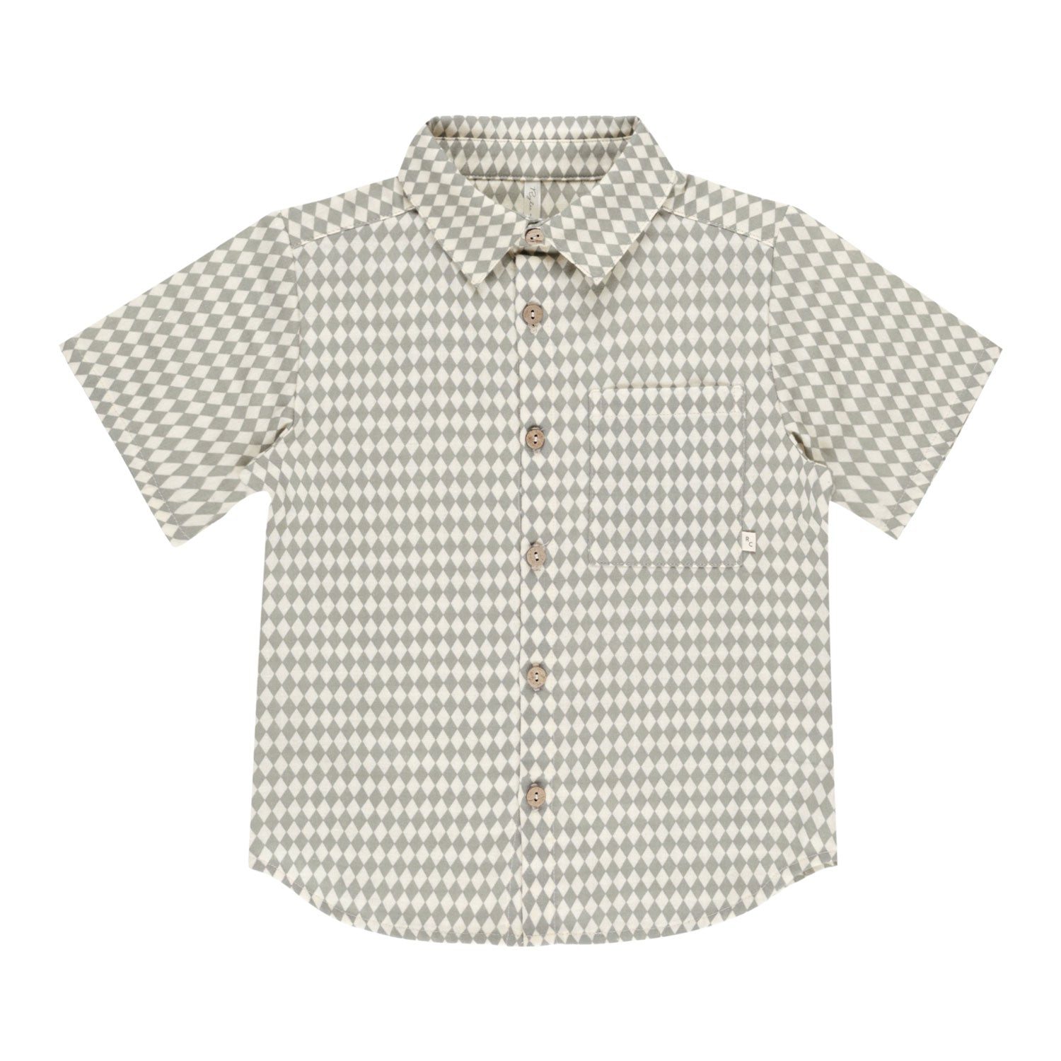 Laurel Diamond Green Collared Short Sleeve Shirt for Men - Casual Summer Wear, Office & Outdoor Activities