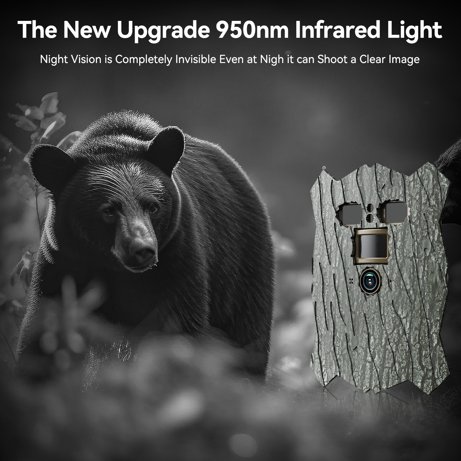 Campark TC21 4K 46MP Trail Camera - 950NM No Glow Night Vision, Ultra Thin WiFi Bluetooth Solar Powered Hunting Camera with Covert Shell - Perfect for Wildlife Monitoring, Hunting, and Outdoor Security