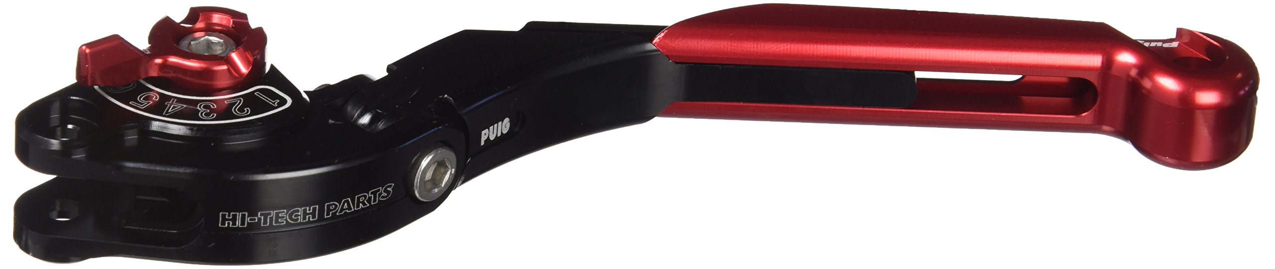 Puig Foldable EXTENDABLE Clutch Lever 3.0 - Black/Red Options - Adjustable Motorcycle Clutch Lever for Comfortable Riding - Perfect for Long Distance Touring and Daily Commuting