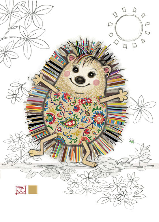 Bug Art Greeting Card - Adorable Hattie Hedgehog Design for Birthday, Thank You & Special Occasions | Perfect for Nature Lovers & Animal Enthusiasts