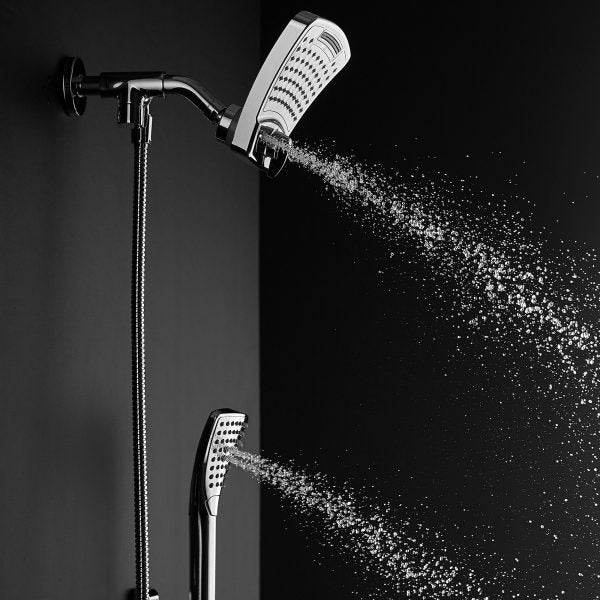 PULSE ShowerSpas PowerShot Shower System - 8 Inch High Pressure Rainfall Shower Head with Handheld Spray - Chrome Finish - Perfect for Bathroom Renovation & Spa-Like Experience