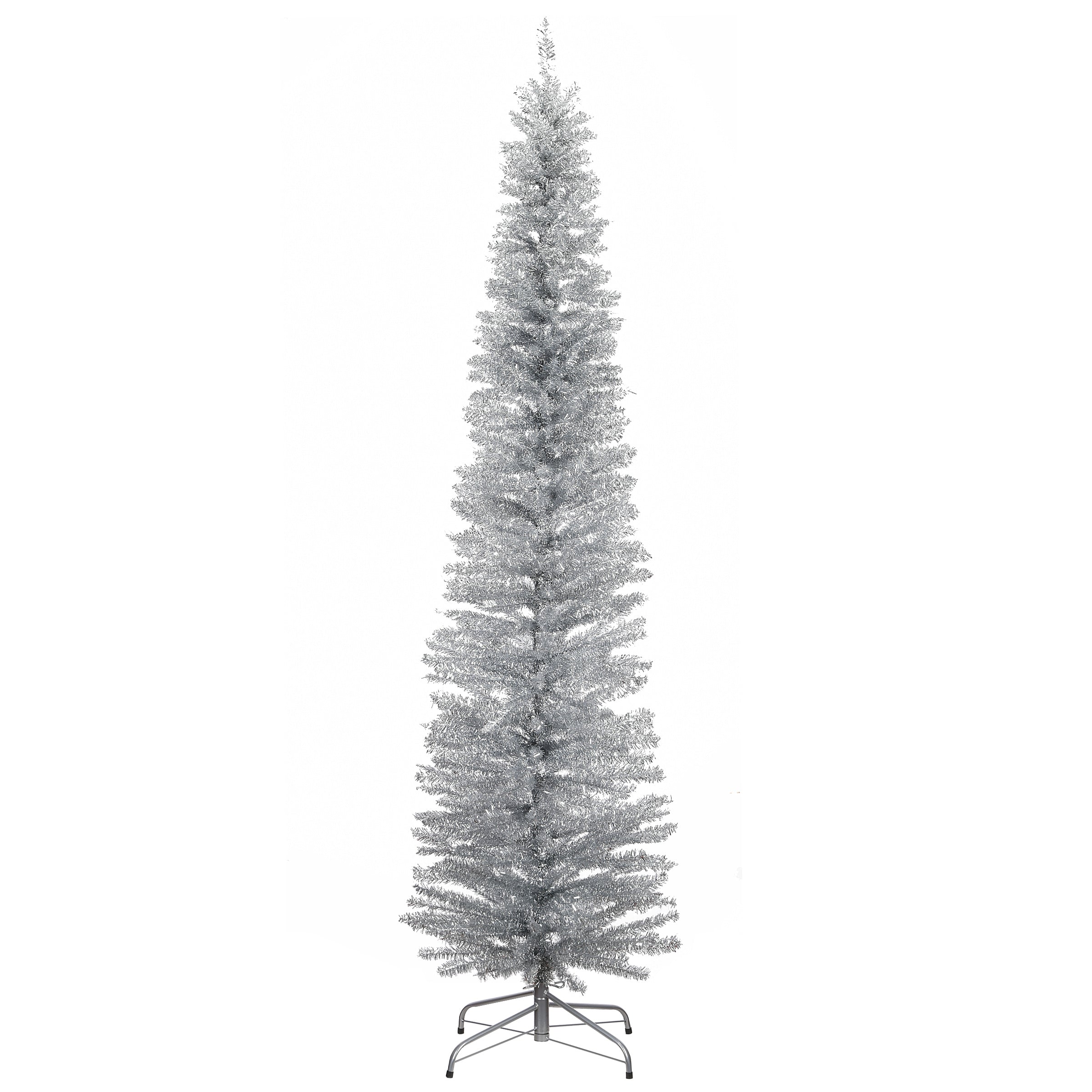 7 ft. Silver Tinsel Christmas Tree - Premium Holiday Decor for Home, Office & Party Decorations | Perfect for Living Room, Bedroom & Festive Celebrations