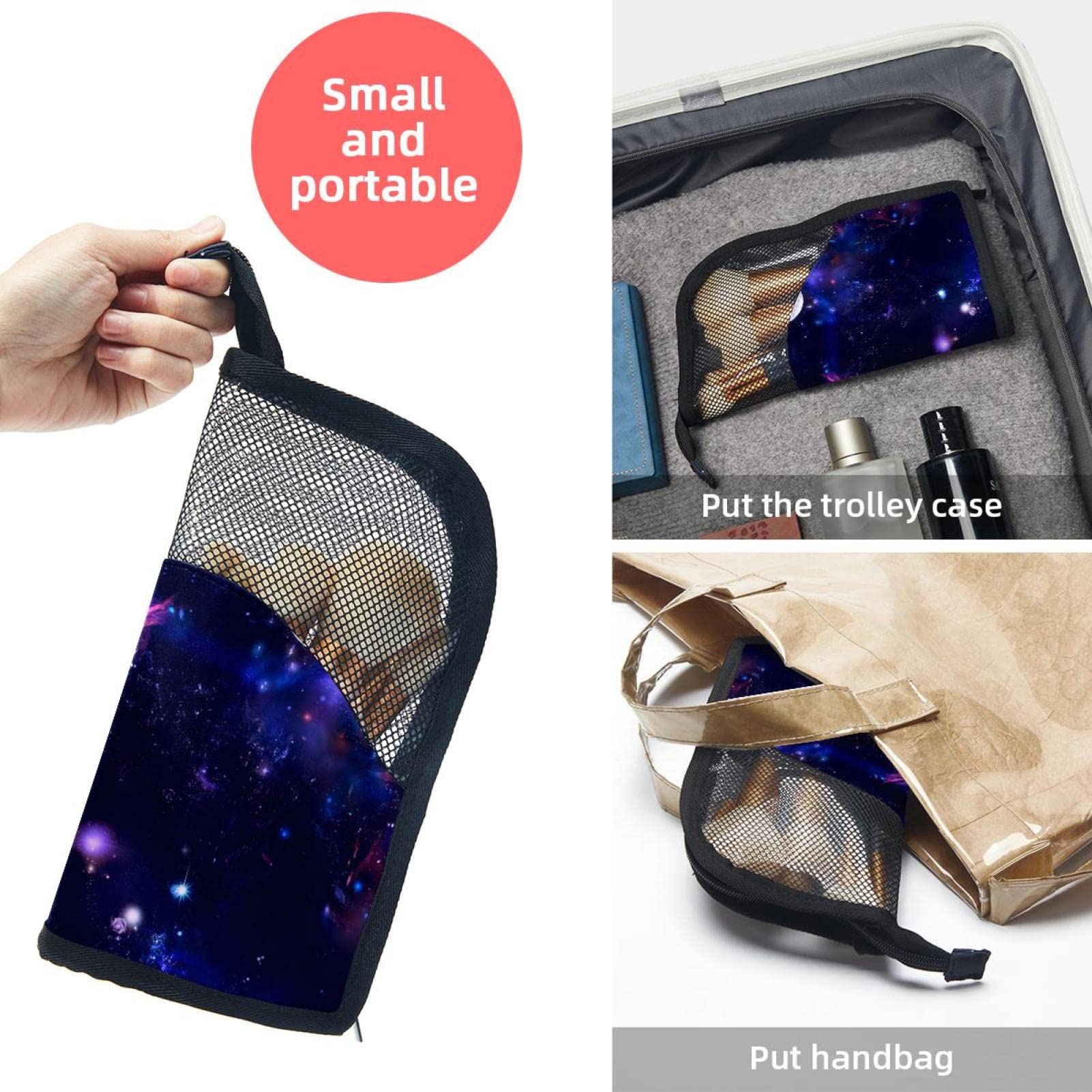 12-Piece Makeup Brush Organizer Bag with Cosmetic Brush Holder - Portable Travel Makeup Case in Nebula Purple, Perfect for Home Storage & On-the-Go Beauty Essentials